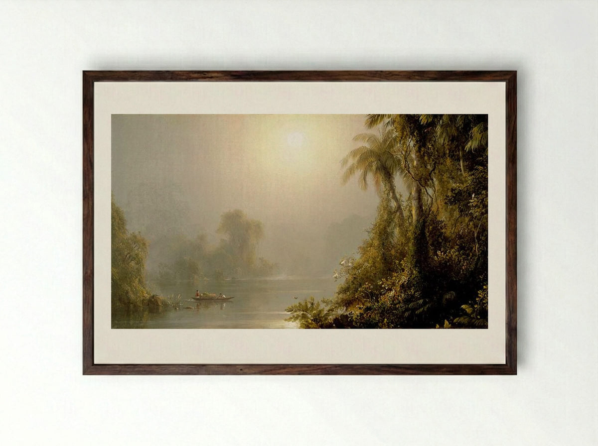 Morning in the Tropics - Frederic Edwin Church - Framed Print Dark Wood