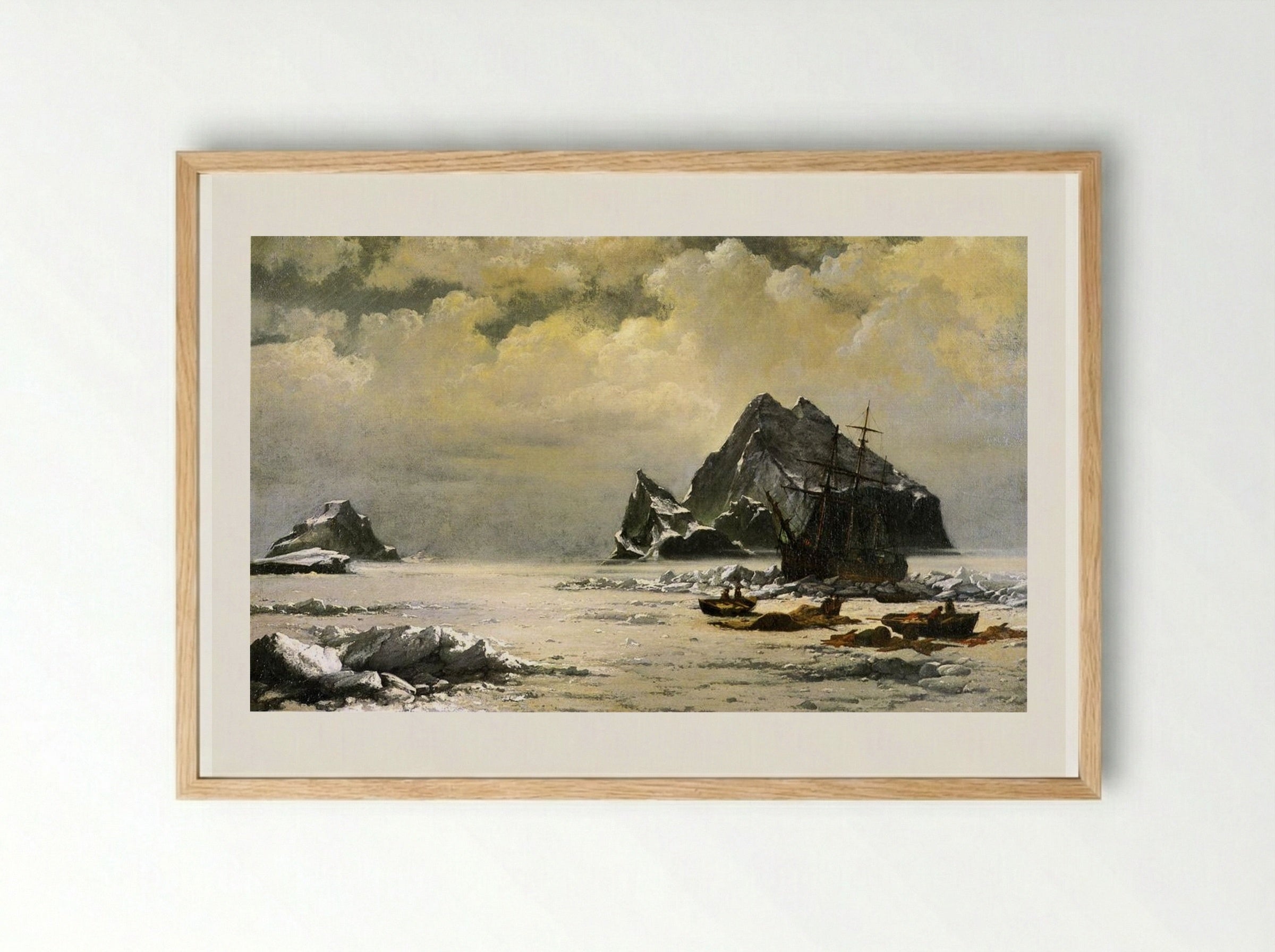 Morning on the Arctic Ice Fields - William Bradford - Framed Print Wood