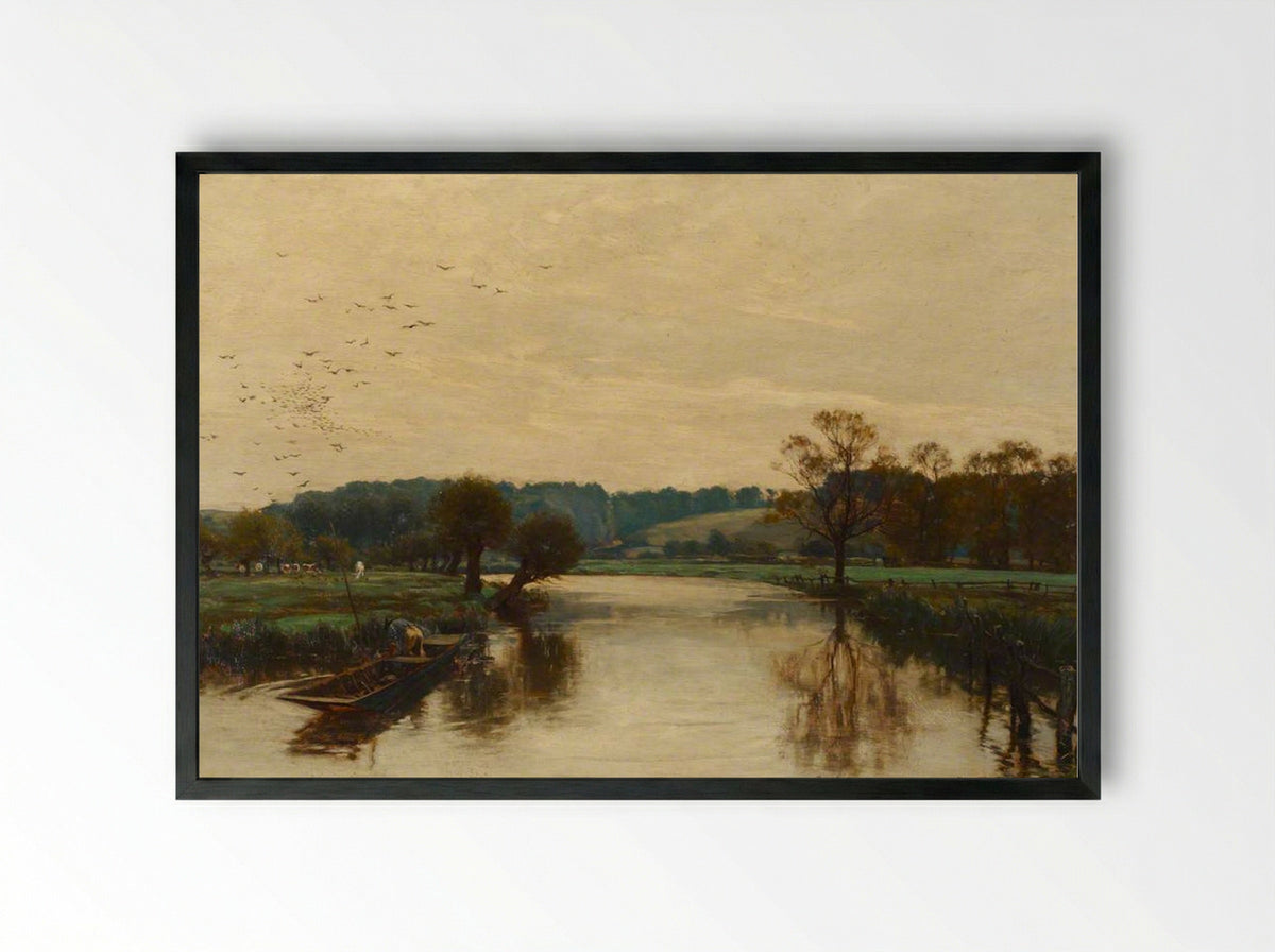 Morning on the Kennet - Alfred Parsons - Framed Print Black