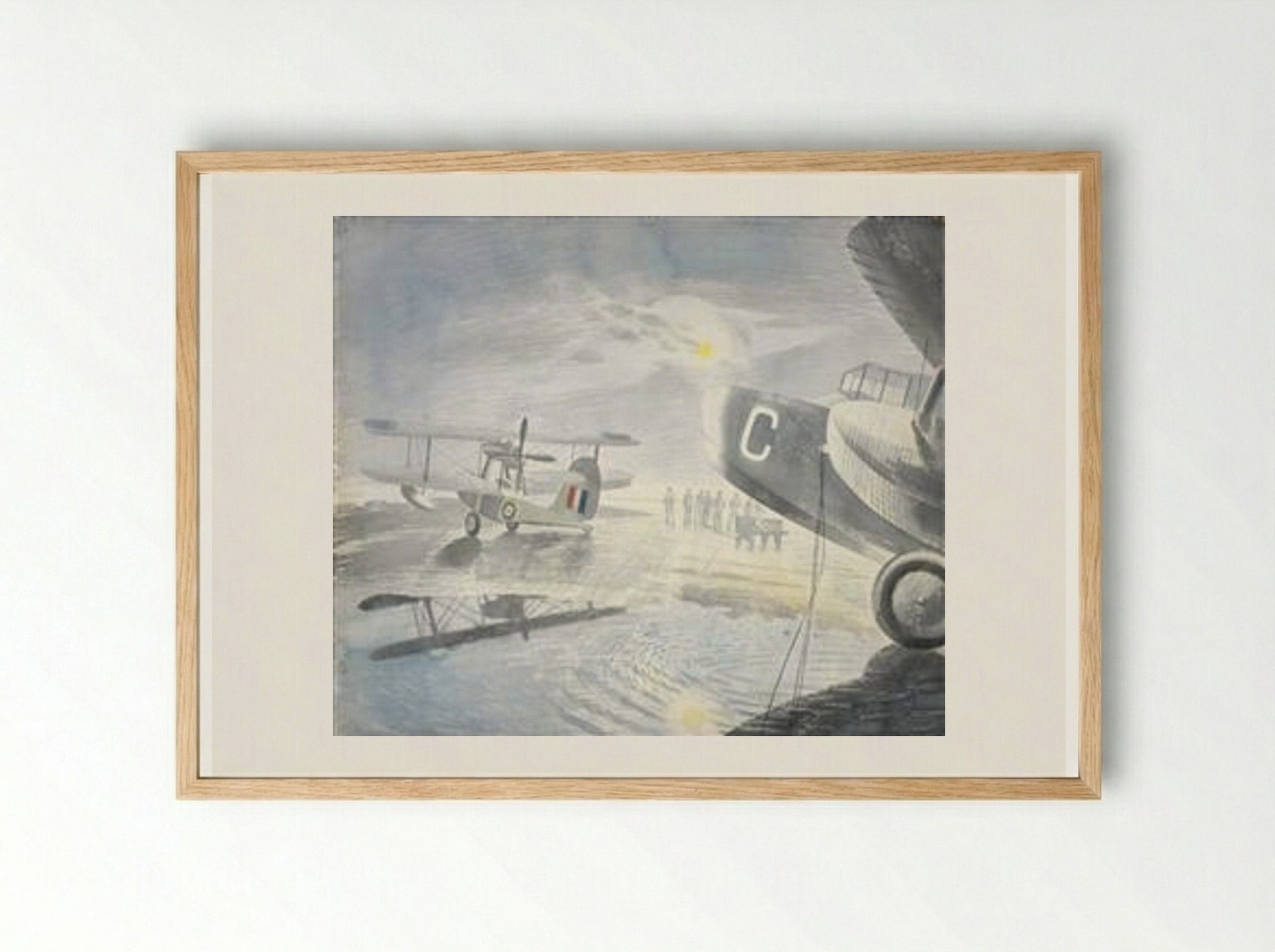 Morning on the Tarmac - Eric Ravilious - Framed Print Wood