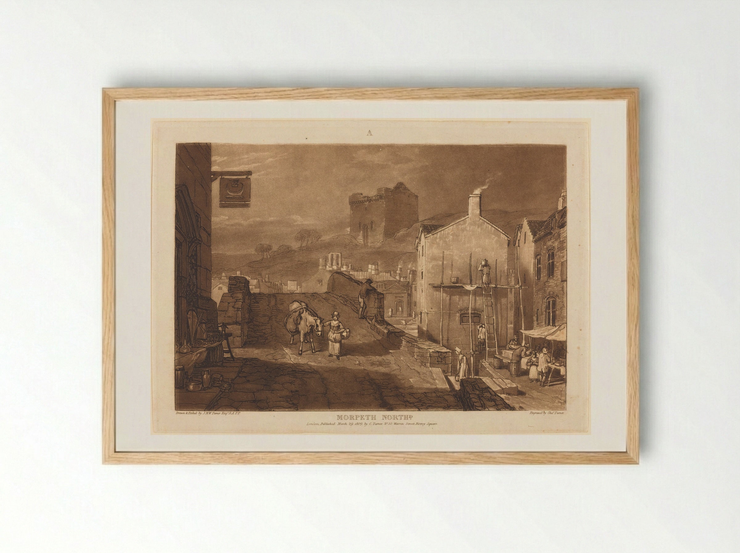 Morpeth, Northumberland - Charles Turner - Framed Print Wood