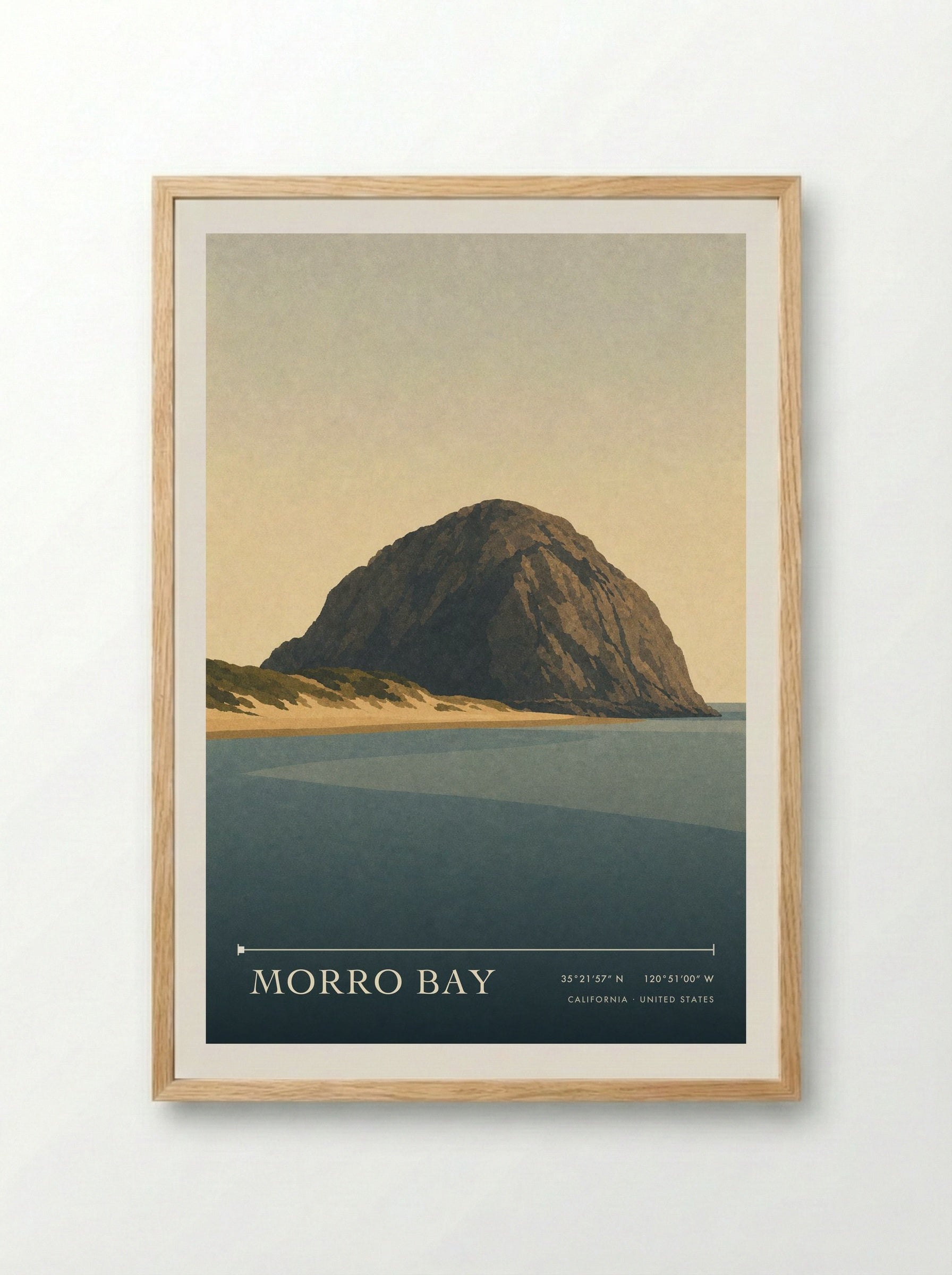 Morro Bay Travel Poster Artwork - Framed Print Wood