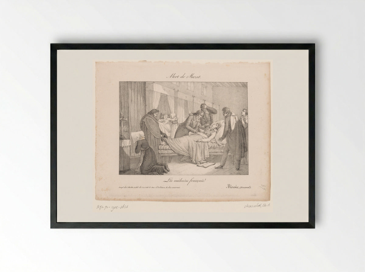 Mort de Mazet - Charles-Abraham Chasselat - Framed Print Black