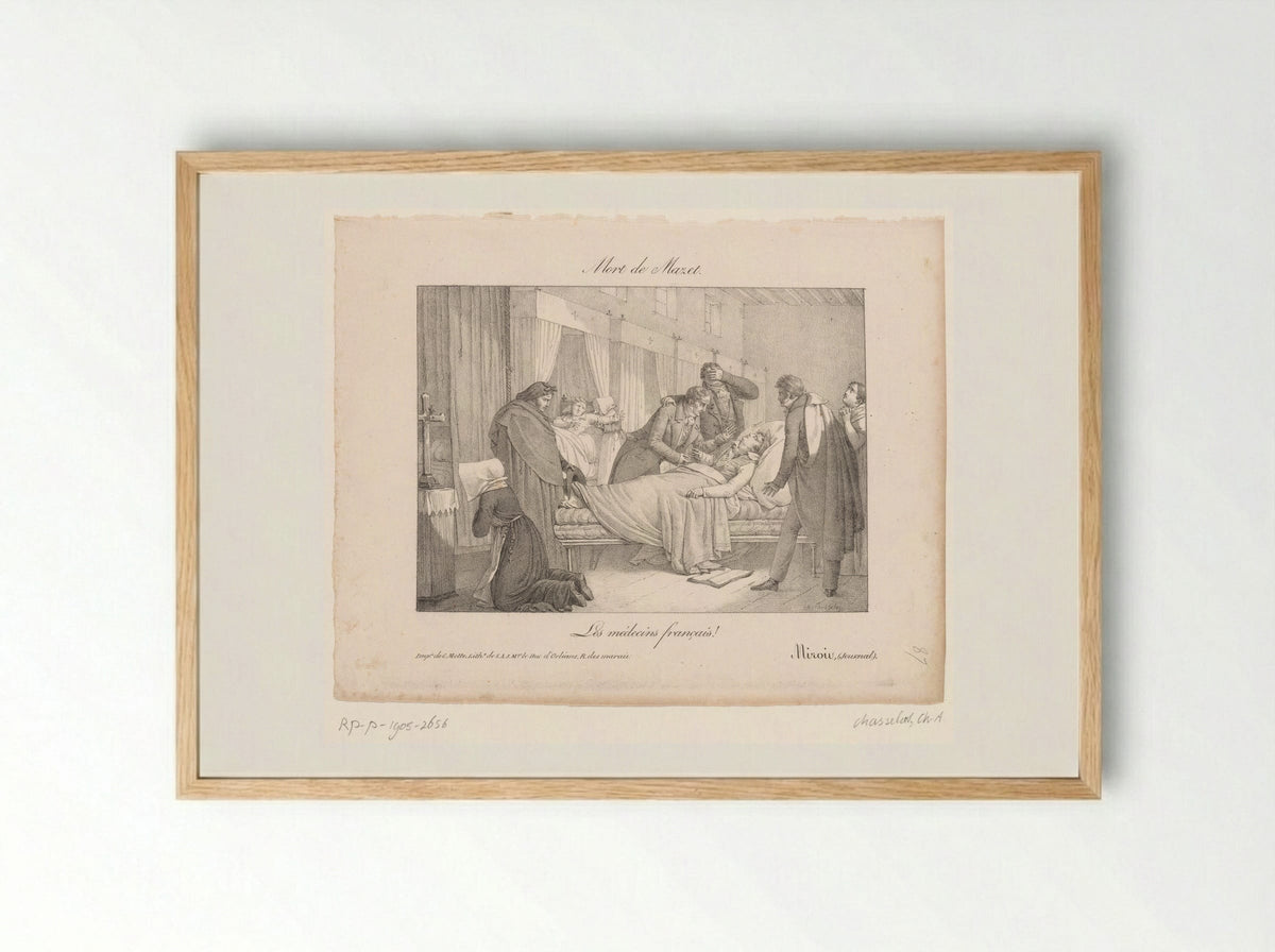 Mort de Mazet - Charles-Abraham Chasselat - Framed Print Wood