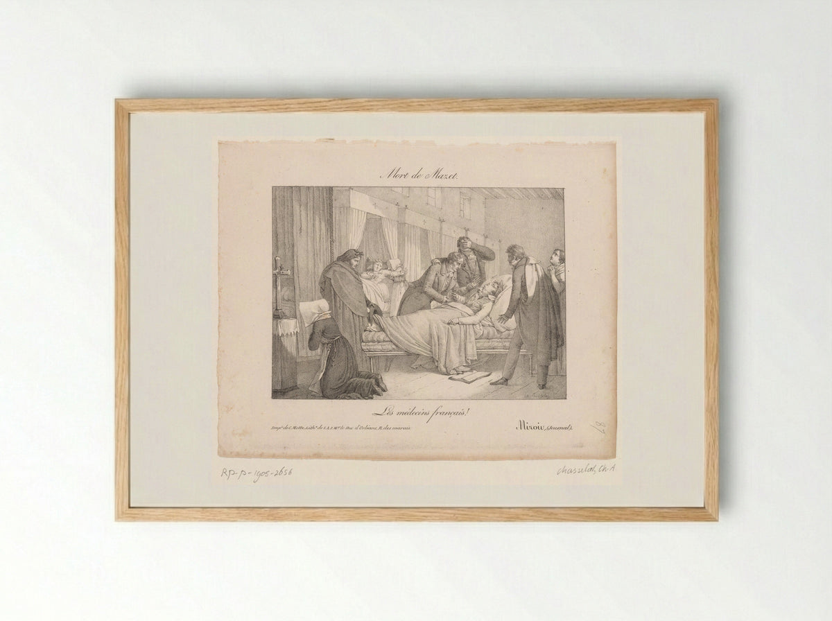 Mort de Mazet - Charles-Abraham Chasselat - Framed Print Wood