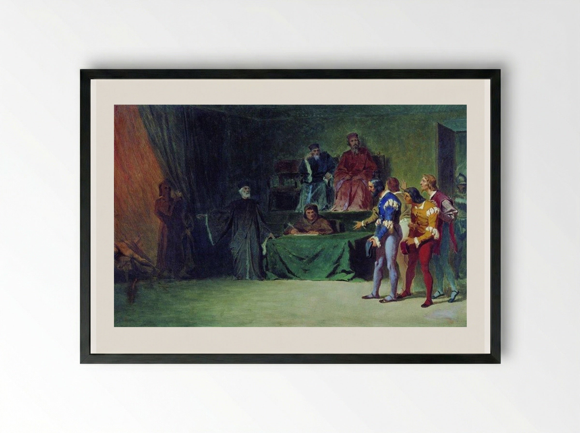 Mosaicists before the Council of Three in Venice - Fyodor Bronnikov - Framed Print Black