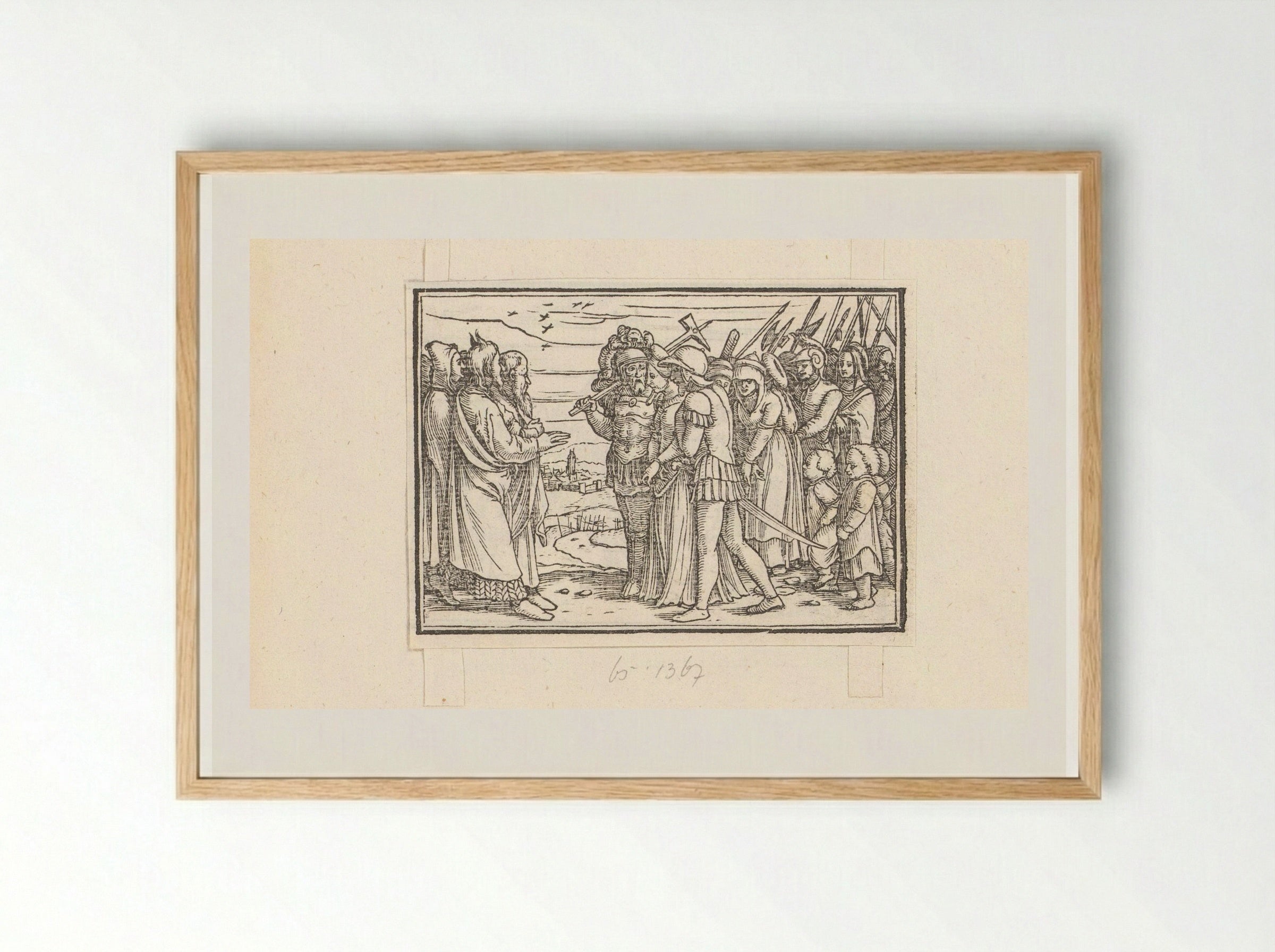 Moses Condemning the Midianite Women and Children - Veit Rudolf Specklin - Framed Print Wood