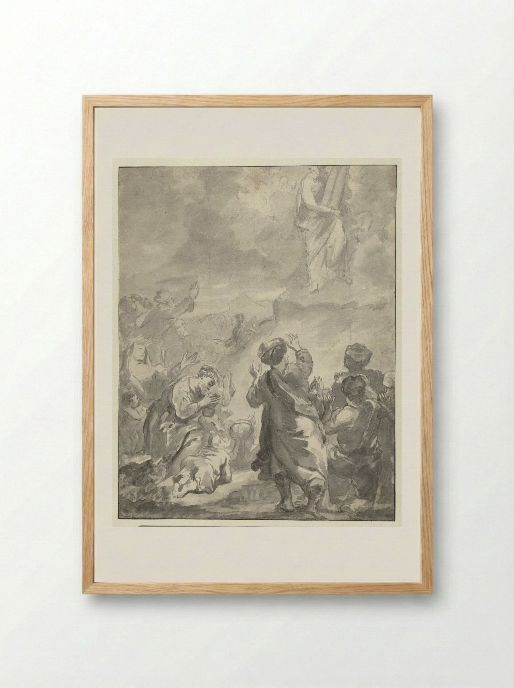 Moses Descending from Mount Sinai with the Ten Commandments - Ferdinand Bol - Framed Print Wood