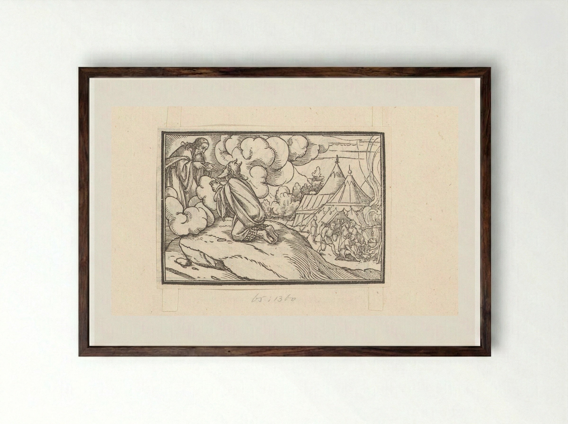Moses Receiving Instructions for the Consecration of Priests - Veit Rudolf Specklin - Framed Print Dark Wood