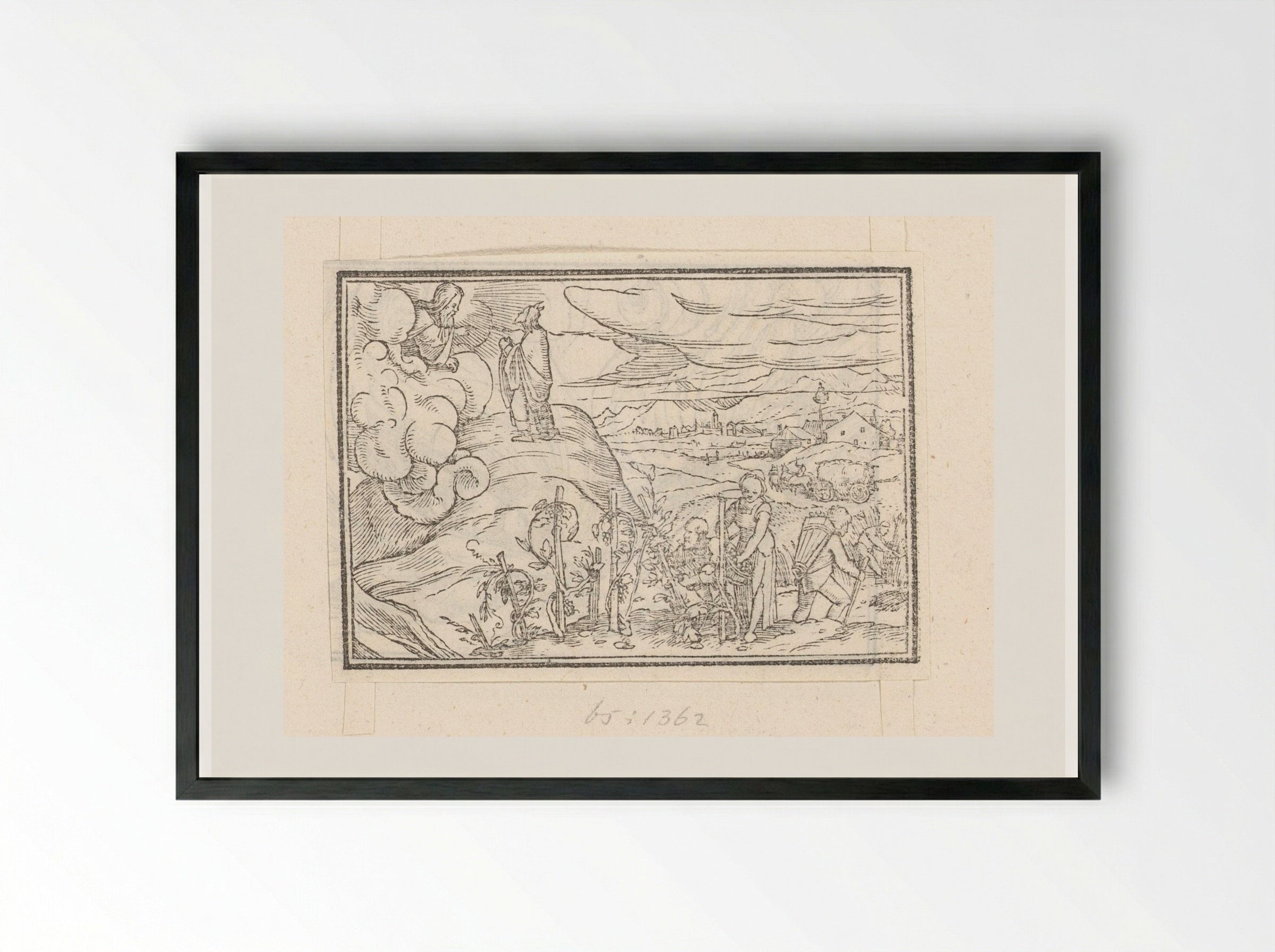 Moses Receiving Instructions for the Harvest and Viticulture - Veit Rudolf Specklin - Framed Print Black
