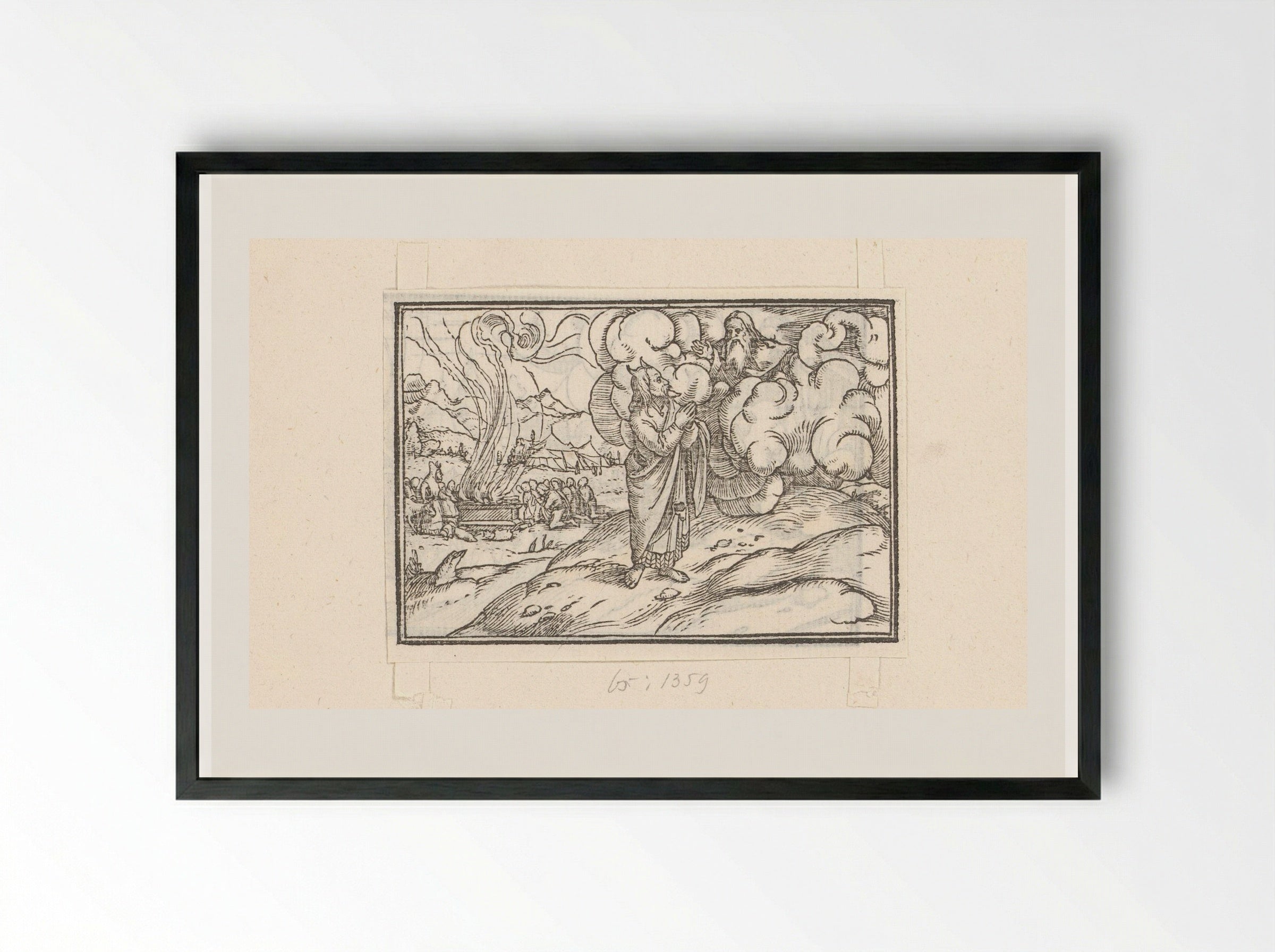 Moses Receiving Instructions on Burnt Offerings - Veit Rudolf Specklin - Framed Print Black