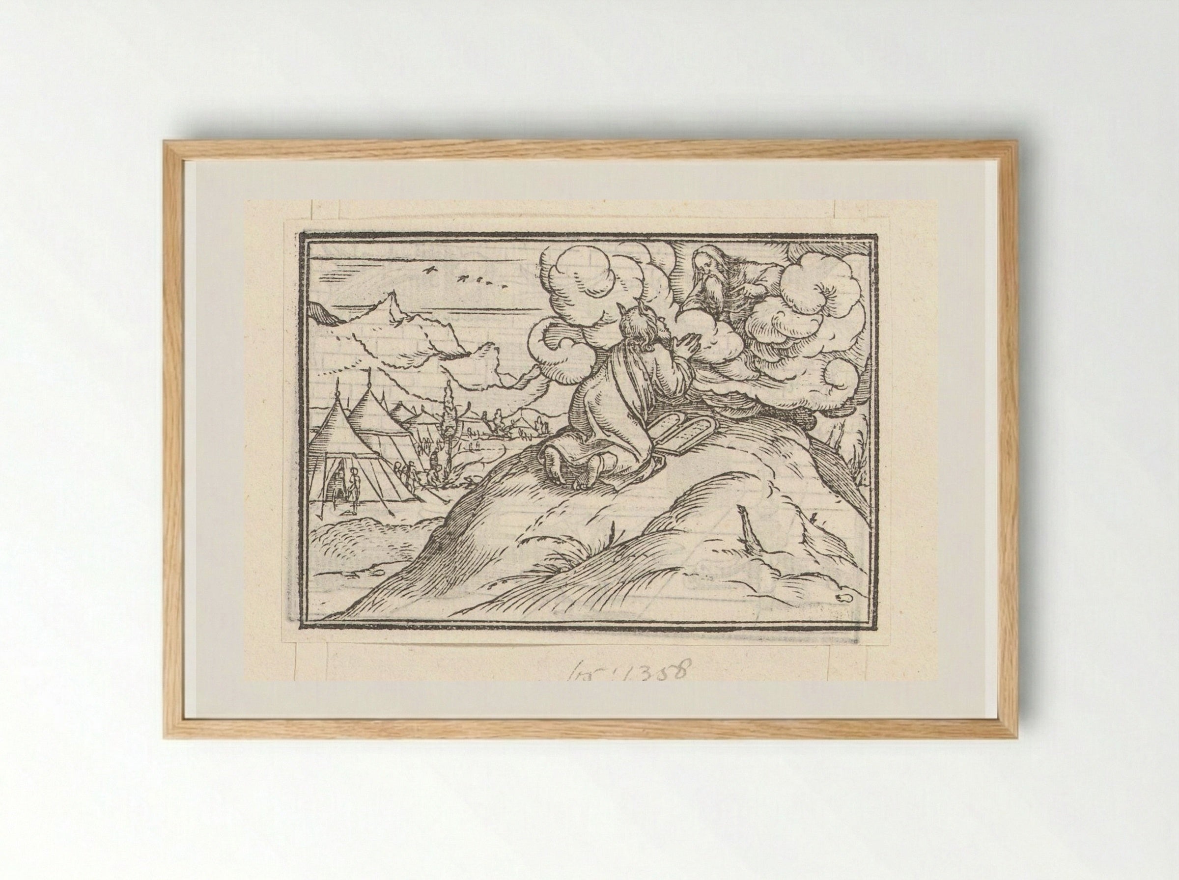 Moses Receiving the Tablets of the Law - Veit Rudolf Specklin - Framed Print Wood