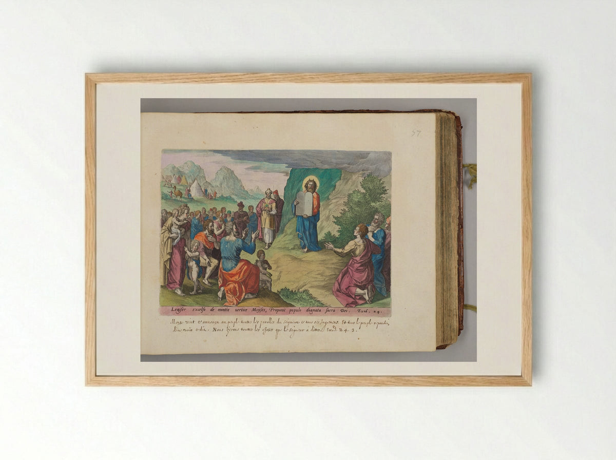 Moses Showing the Tables of the Law - Johann Sadeler I - Framed Print Wood