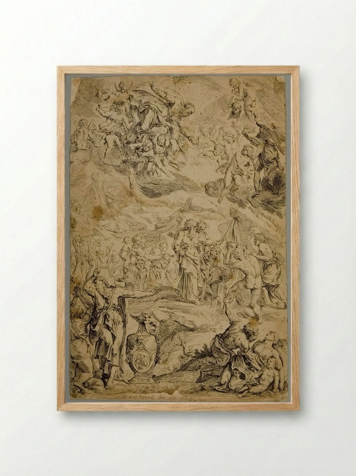 Moses Striking the Rock - Frans Ertinger - Framed Print Wood