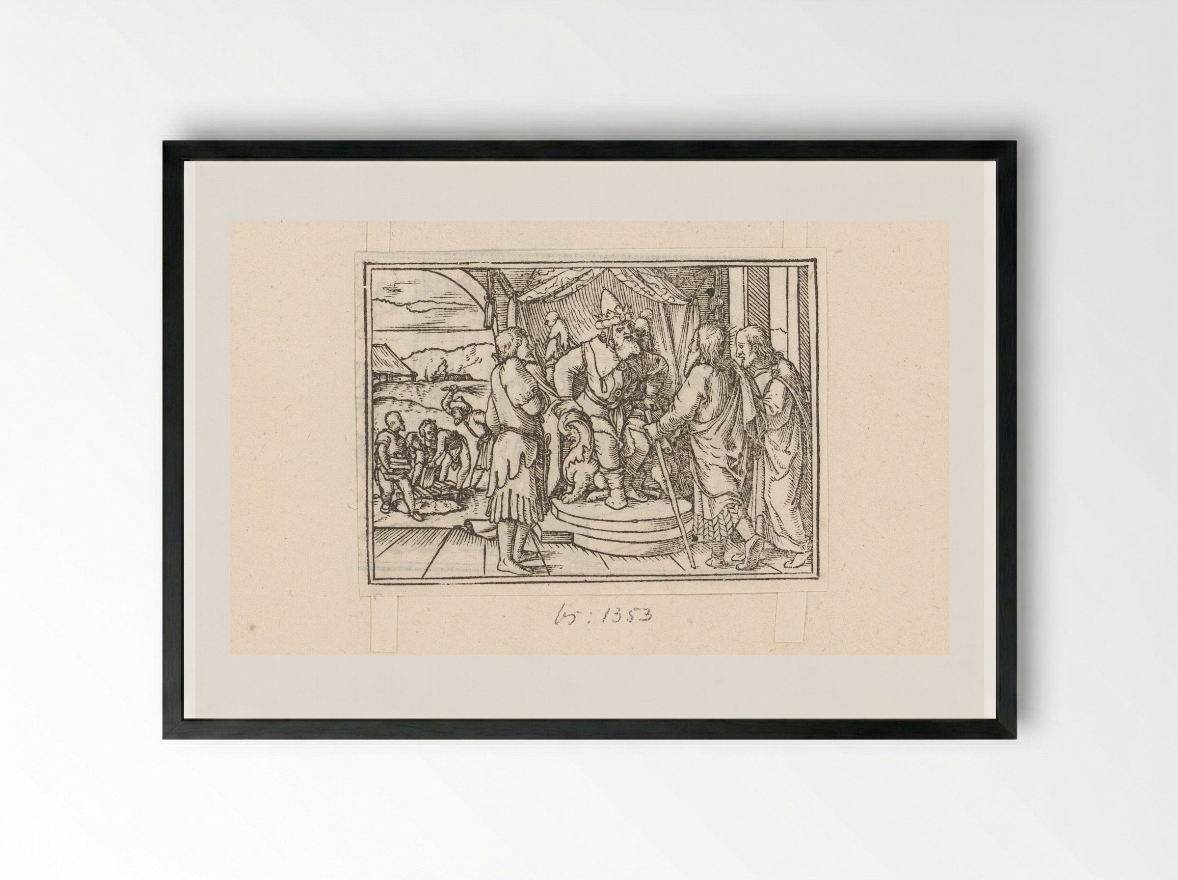 Moses and Aaron Before Pharaoh - Veit Rudolf Specklin - Framed Print Black