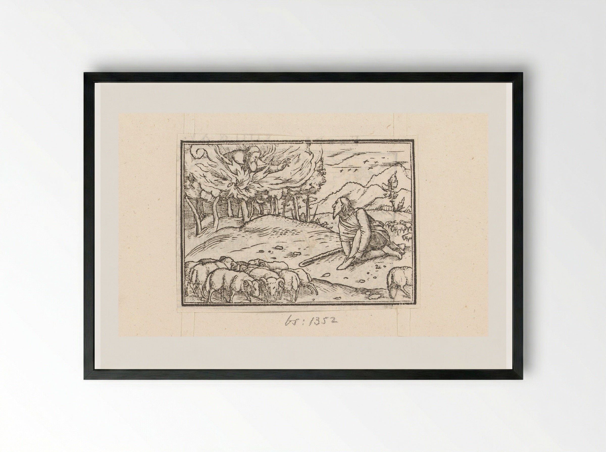 Moses and the Burning Bush - Veit Rudolf Specklin - Framed Print Black