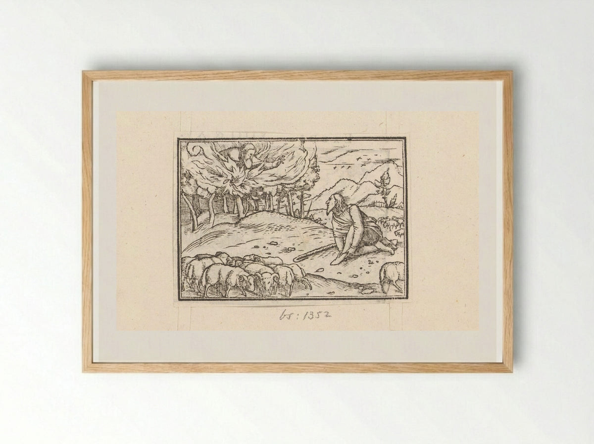 Moses and the Burning Bush - Veit Rudolf Specklin - Framed Print Wood