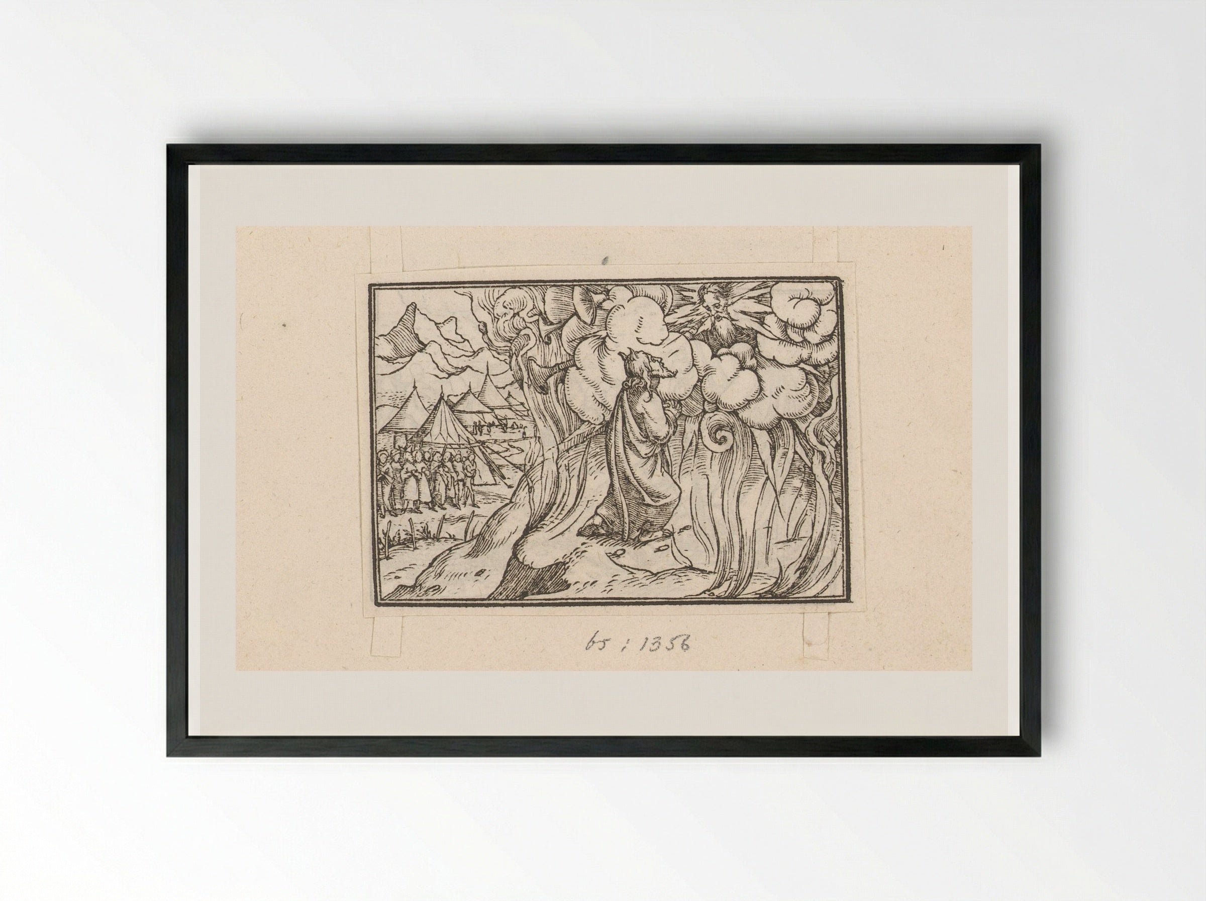 Moses on Mount Sinai - Veit Rudolf Specklin - Framed Print Black