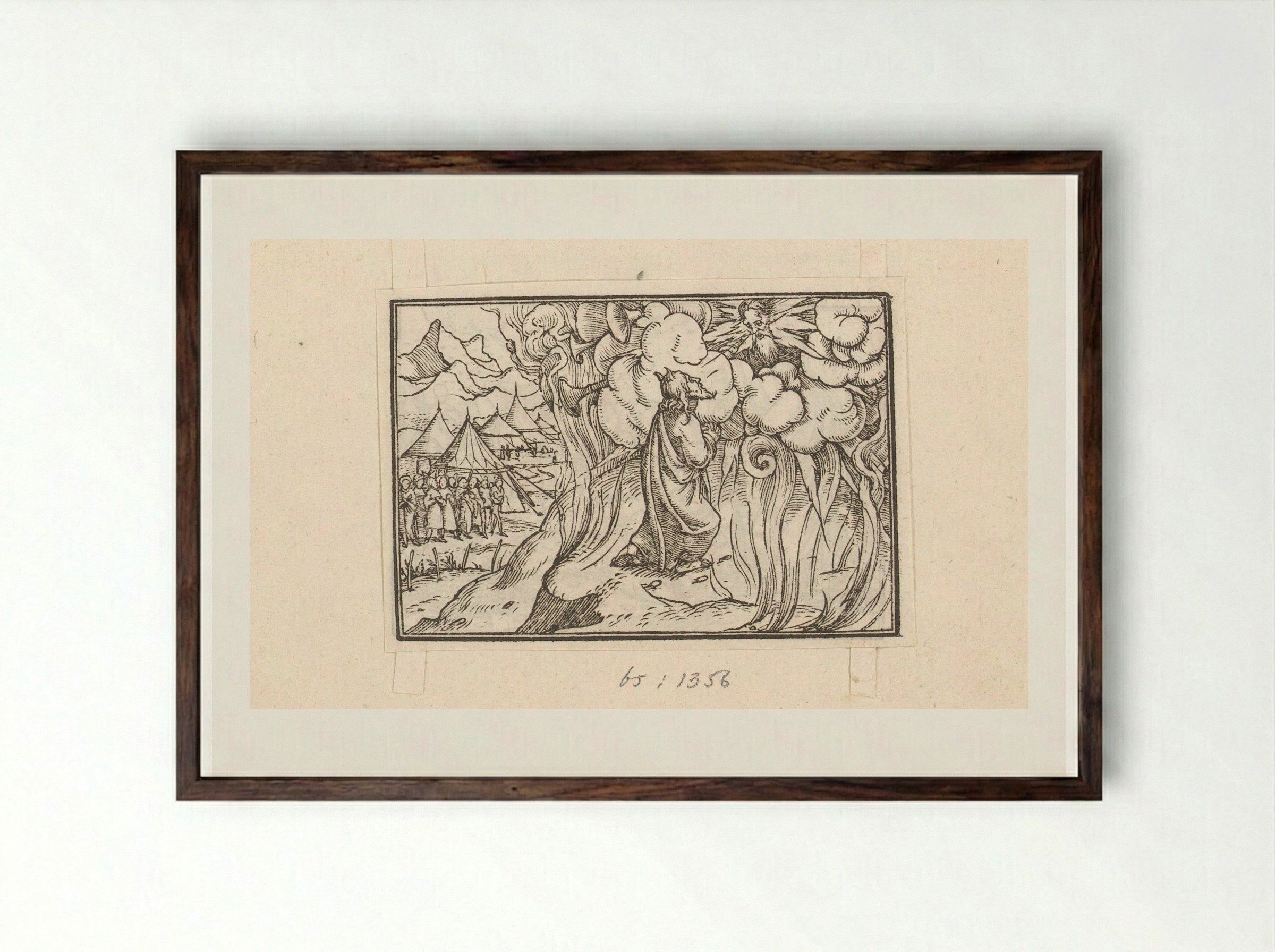 Moses on Mount Sinai - Veit Rudolf Specklin - Framed Print Dark Wood