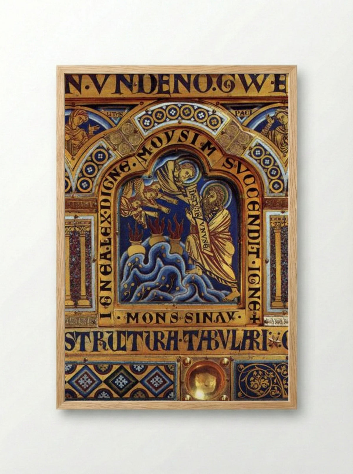 Moses on Mount Sinai - Nicholas of Verdun - Framed Print Wood