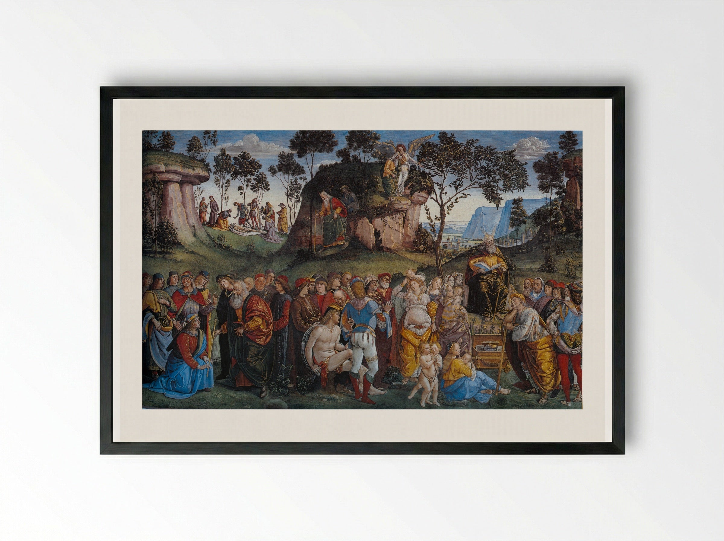 Moses's Testament and Death - Luca Signorelli - Framed Print Black