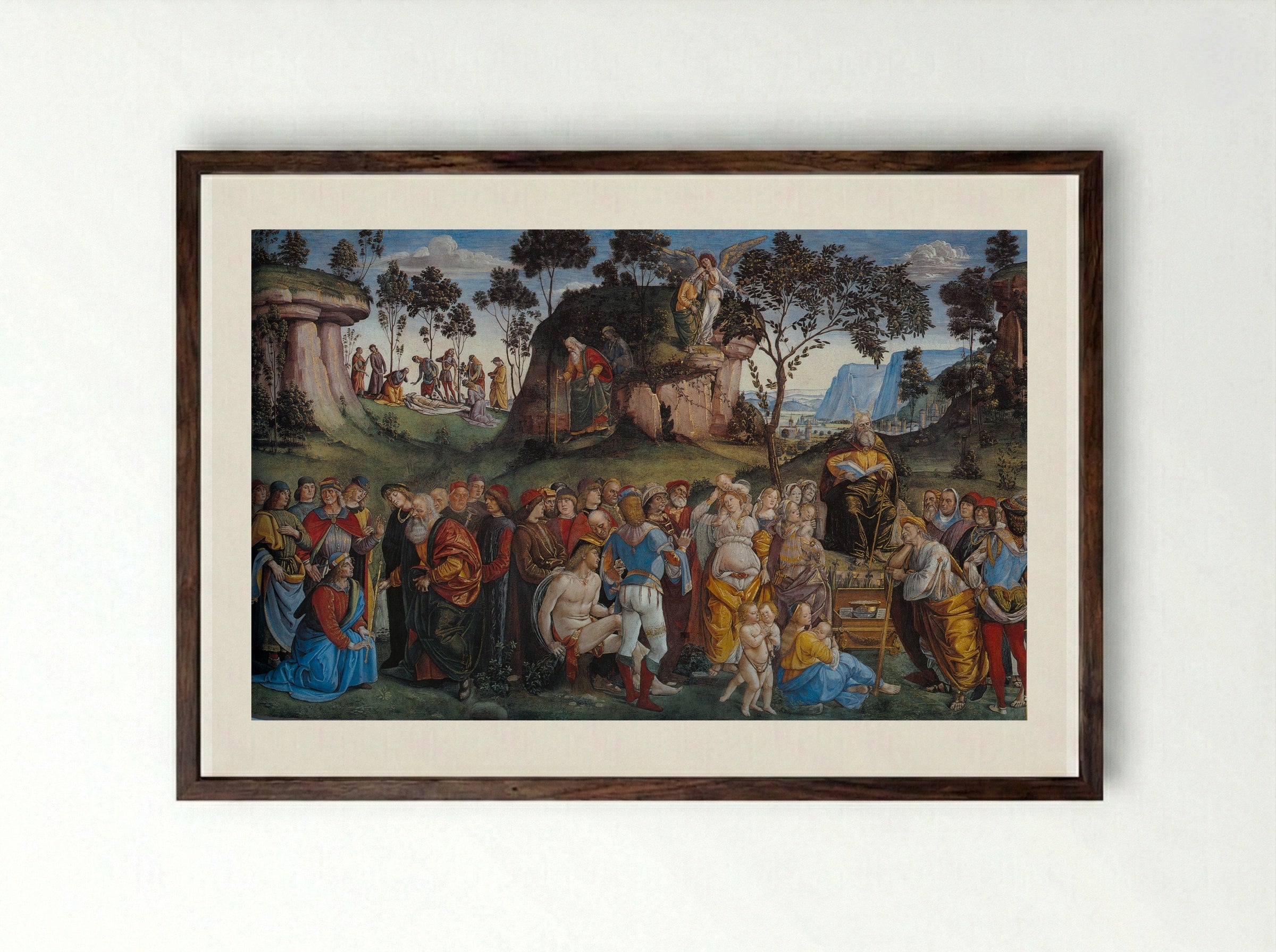 Moses's Testament and Death - Luca Signorelli - Framed Print Dark Wood