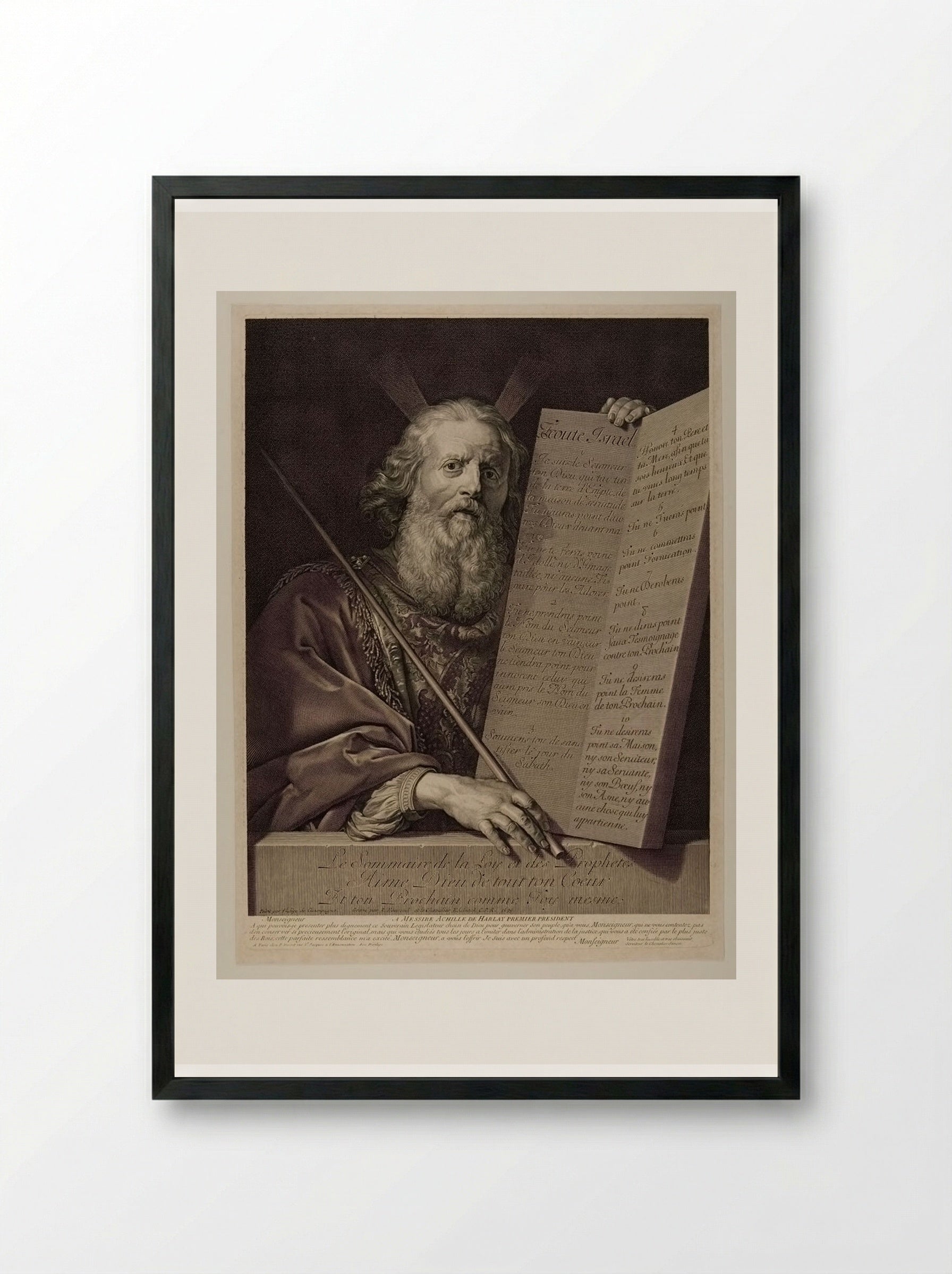 Moses - Gérard Edelinck - Framed Print Black
