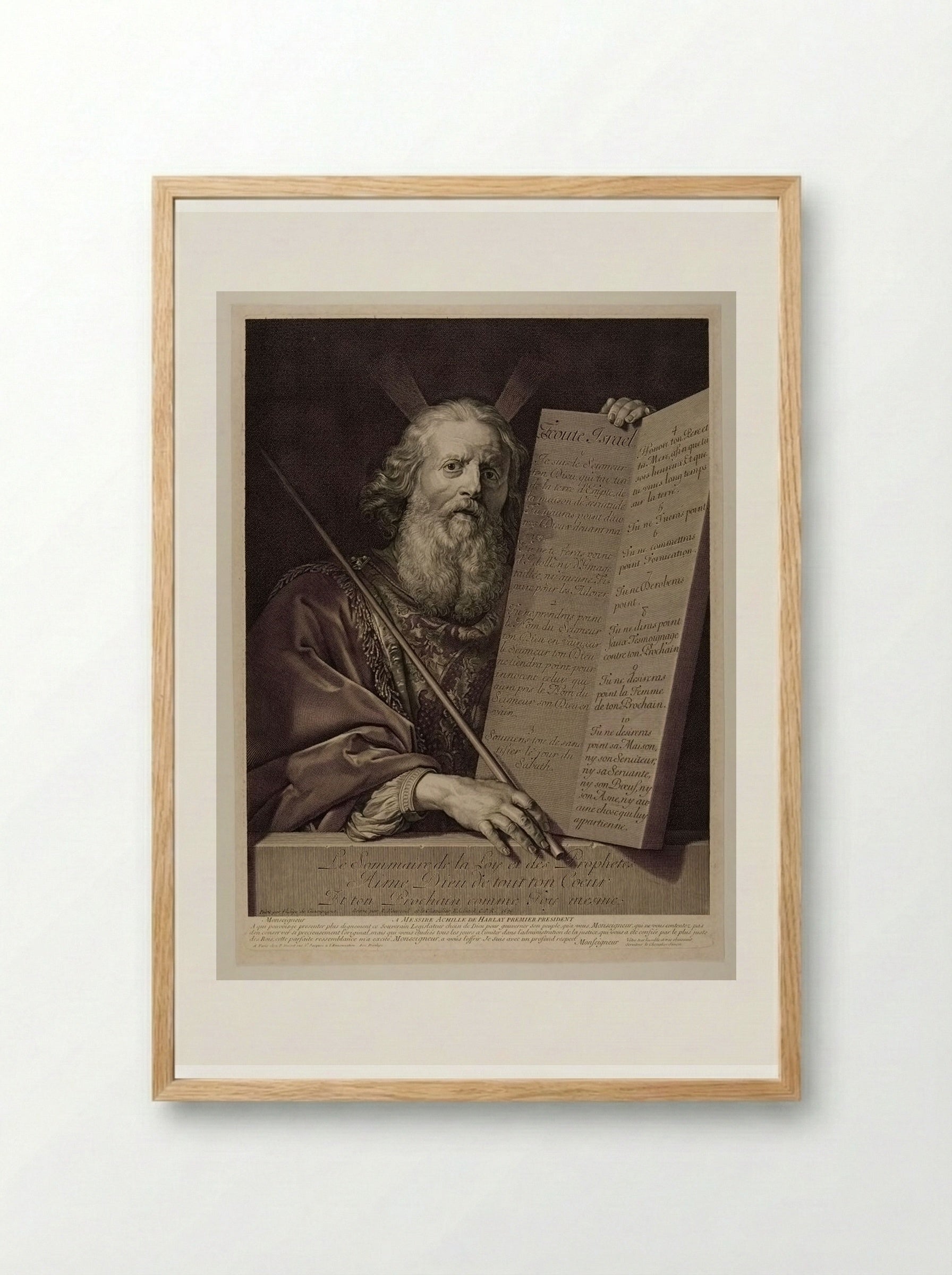 Moses - Gérard Edelinck - Framed Print Wood