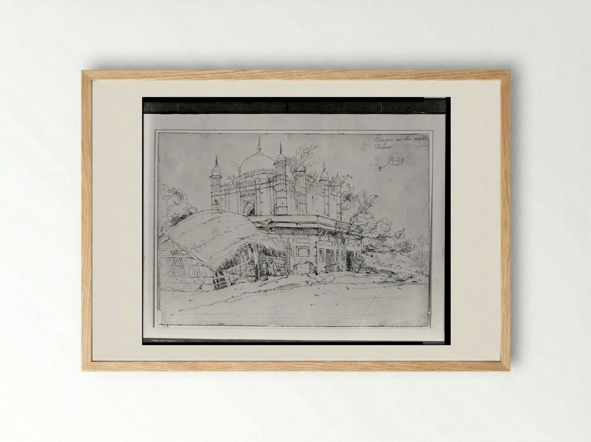 Mosque in the New Road, Dacca - George Chinnery - Framed Print Wood