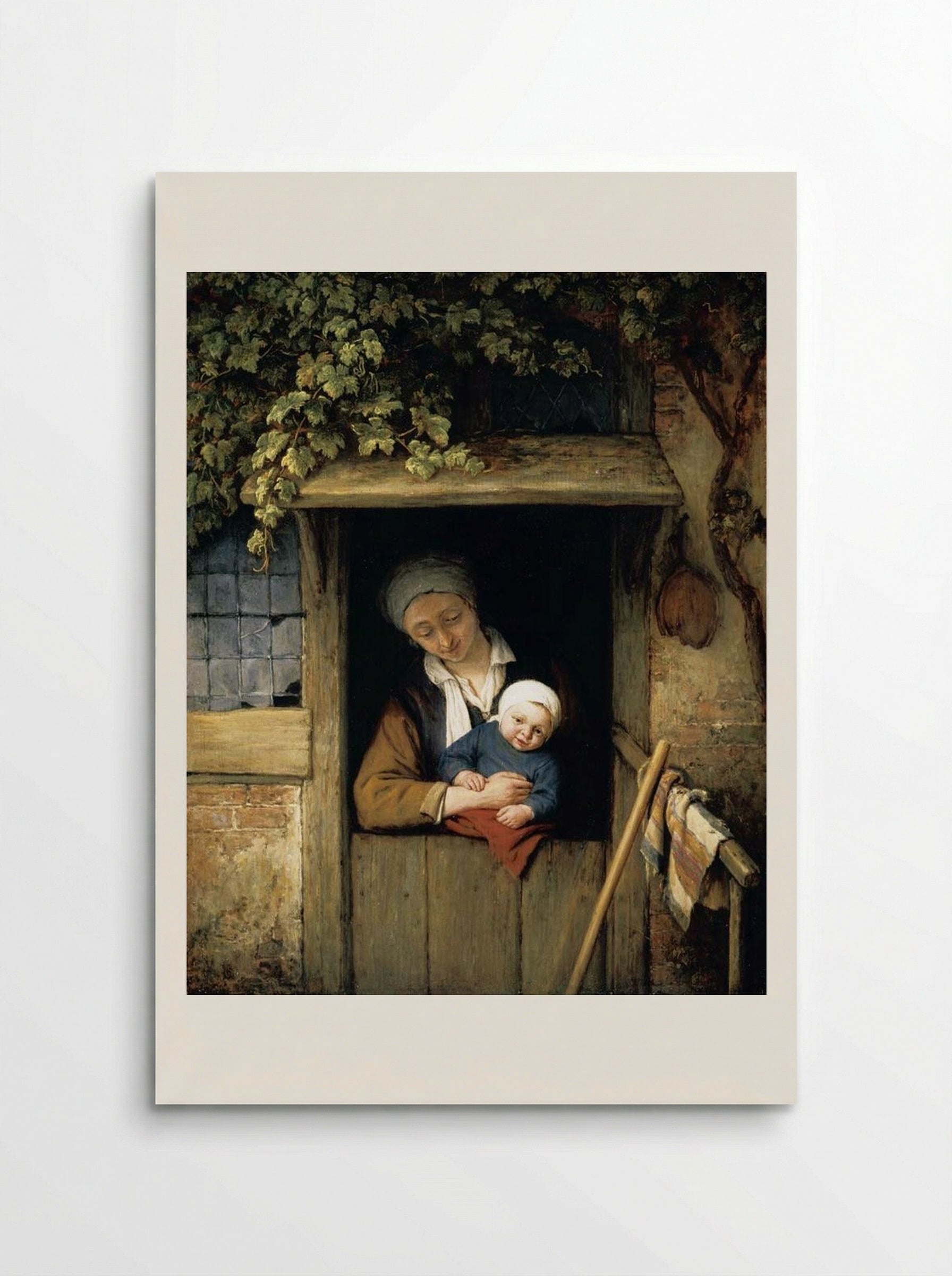 Mother Holding Her Child in a Doorway - Adriaen van Ostade - Poster