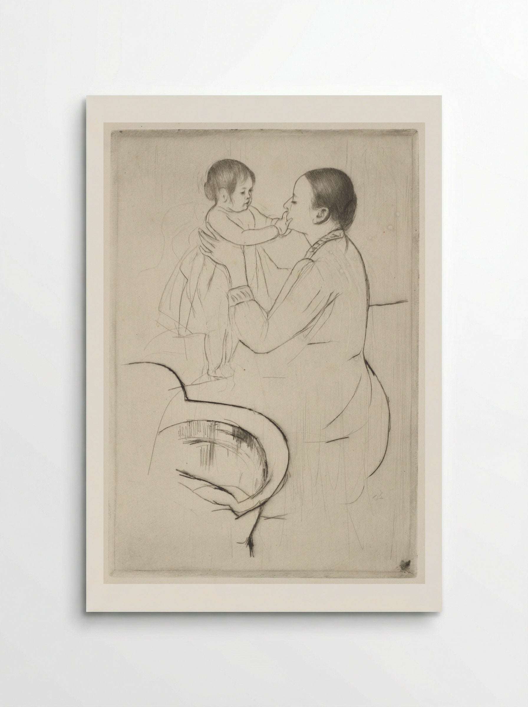 Mother Marie Dressing Her Baby - Mary Cassatt - Poster