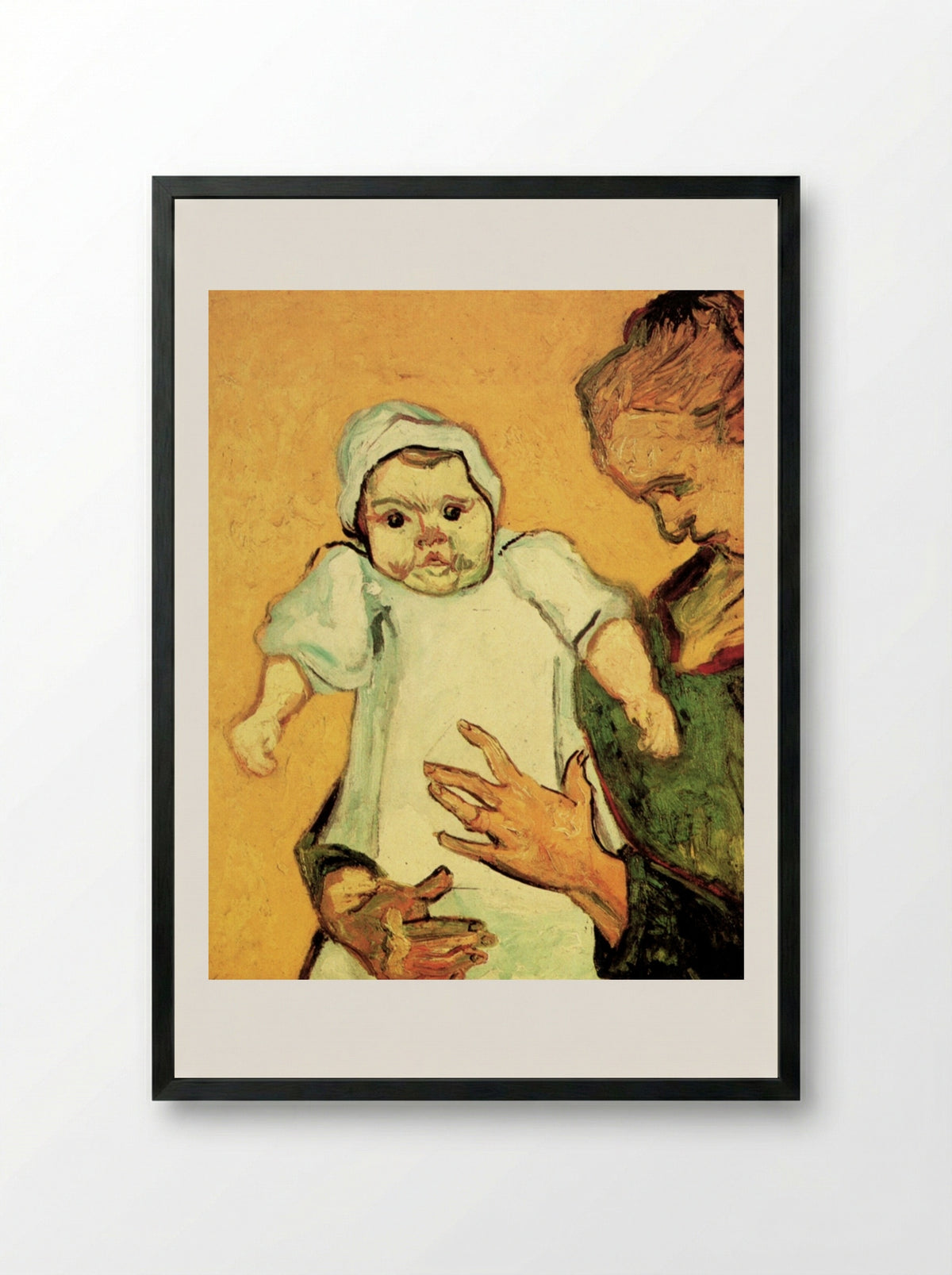 Mother Roulin with Her Baby - Vincent van Gogh - Framed Print Black