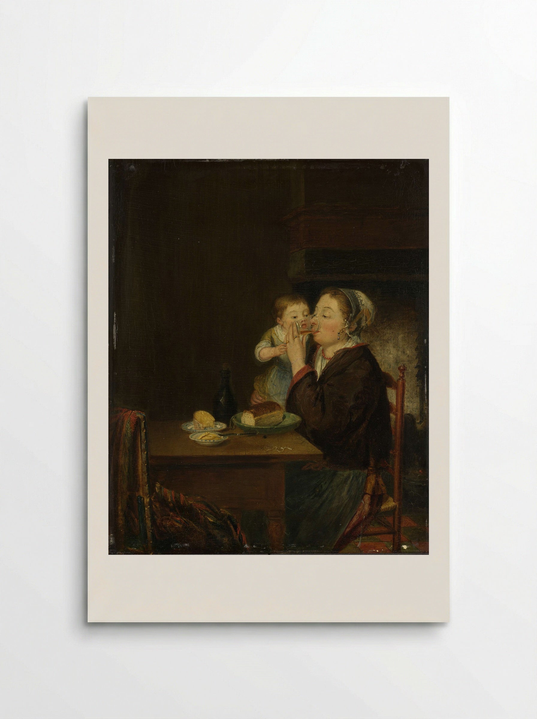 Mother and Child at the Table - Louis Bernard Coclers - Poster