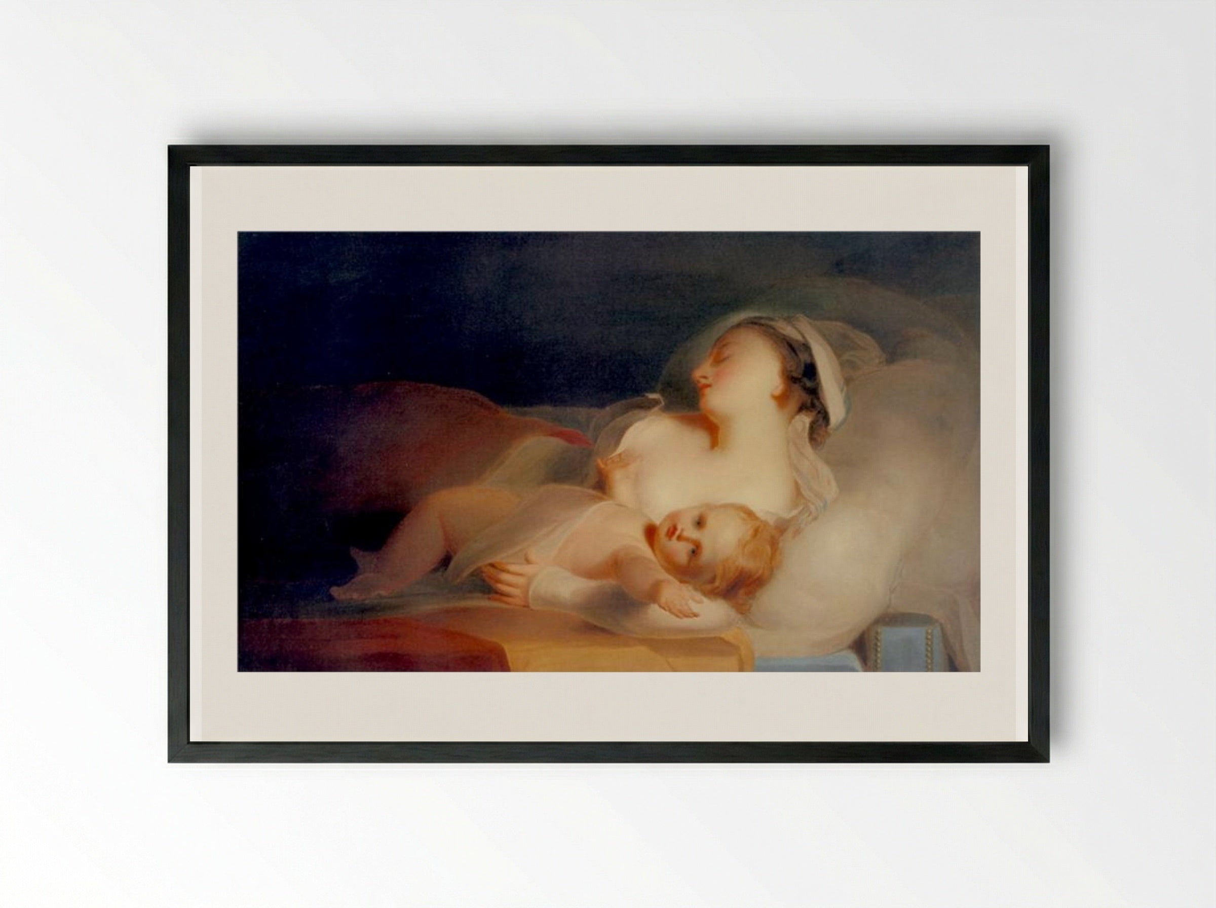 Mother and Child - Thomas Sully - Framed Print Black