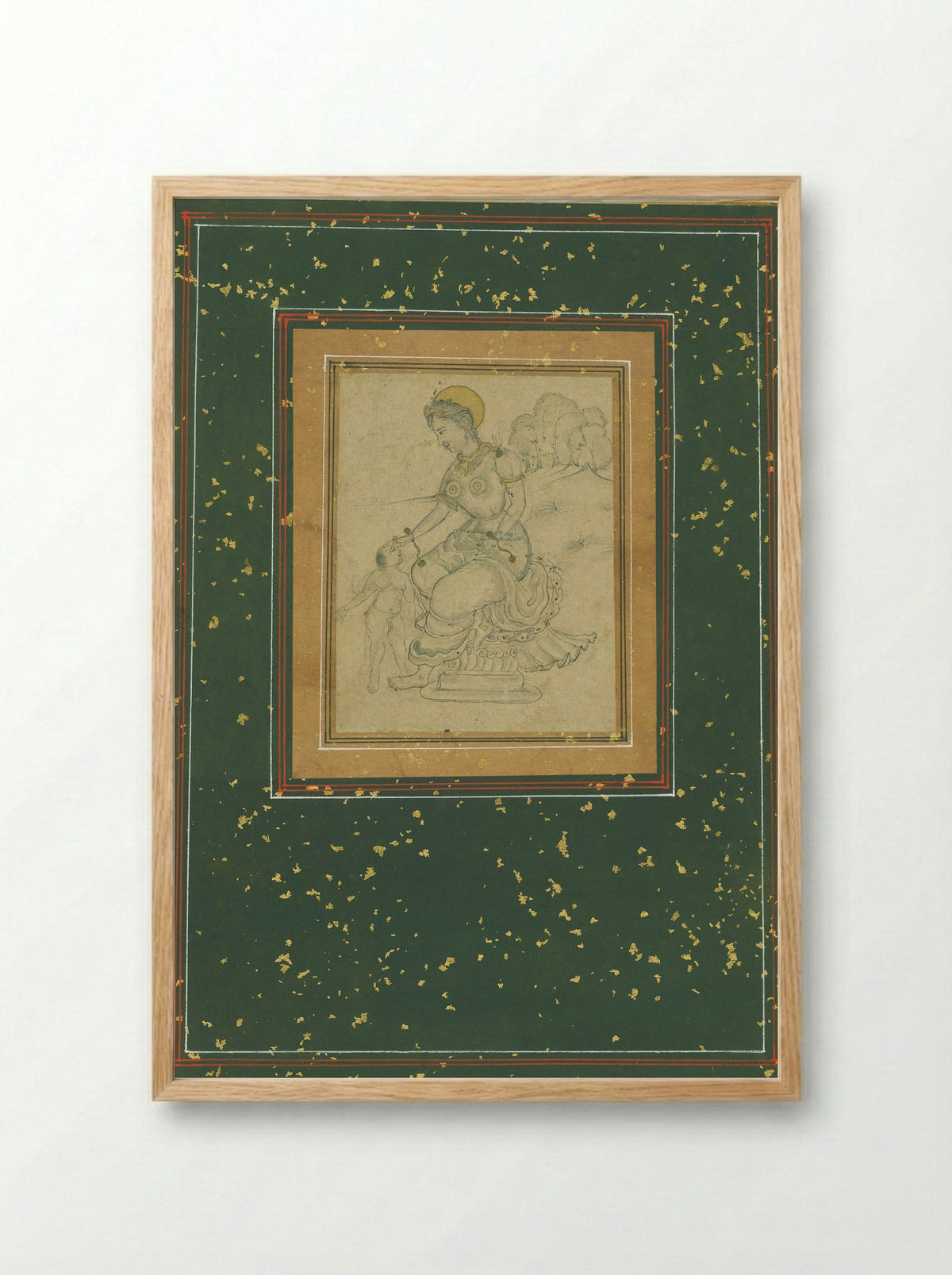 Mother and Child - Mughal School - Framed Print Wood