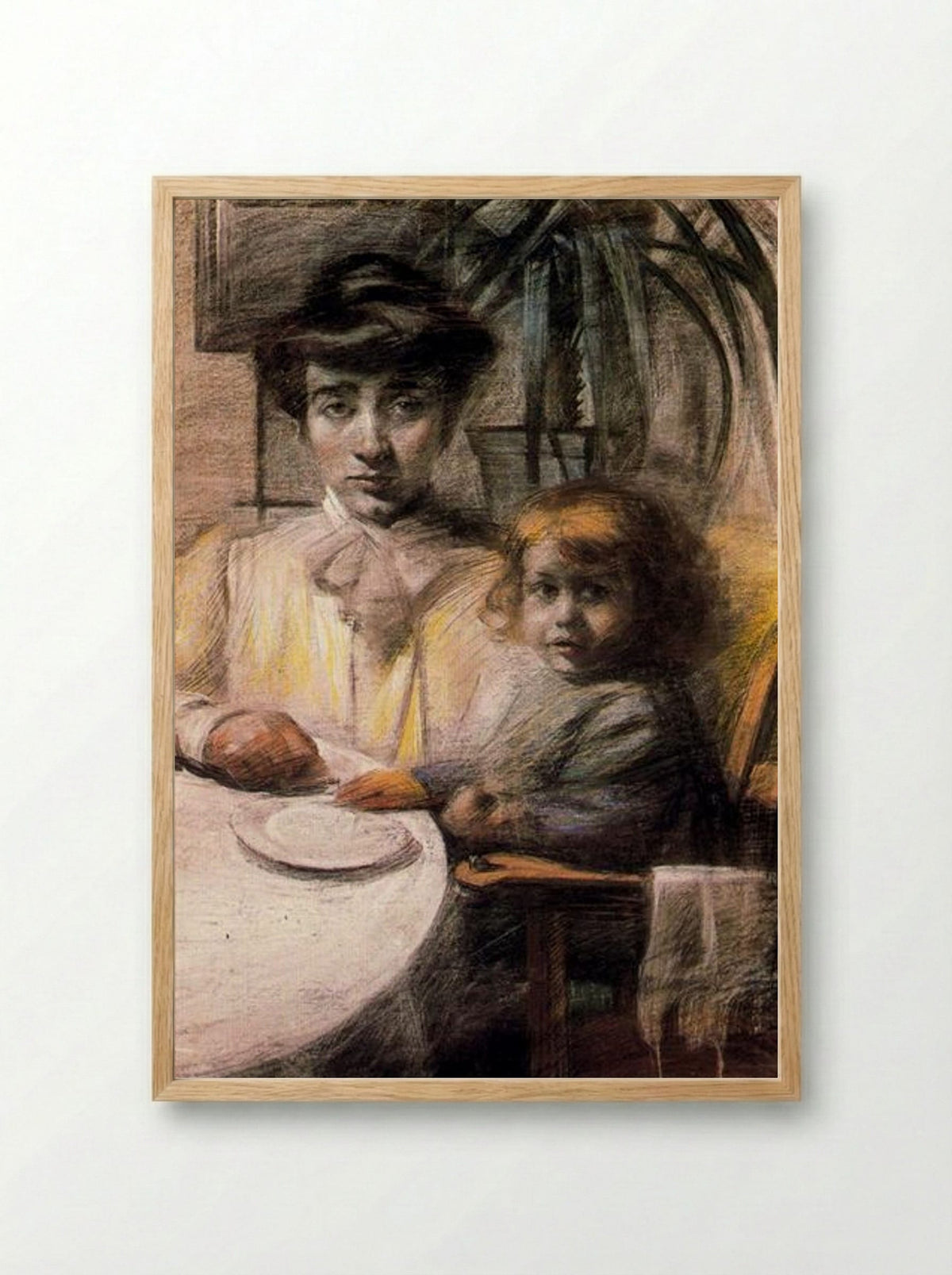 Mother and Child - Umberto Boccioni - Framed Print Wood