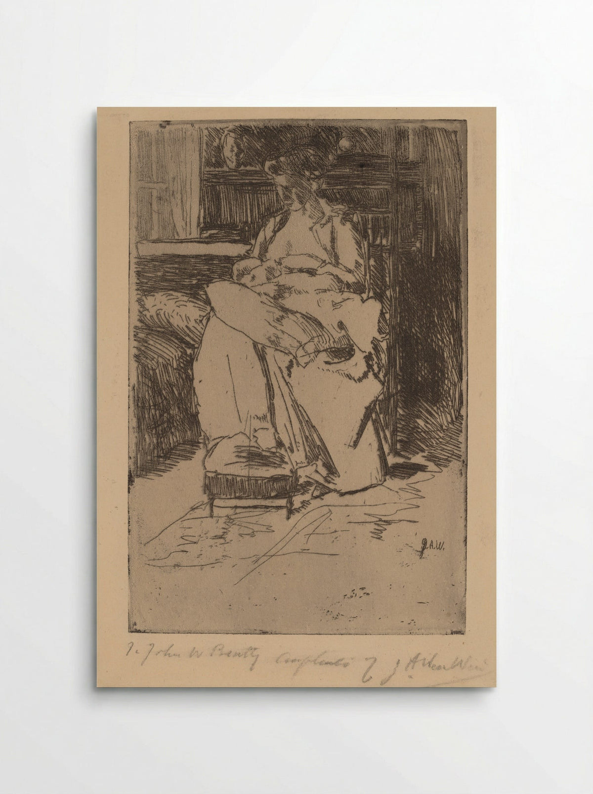 Mother and Child - Julian Alden Weir - Poster