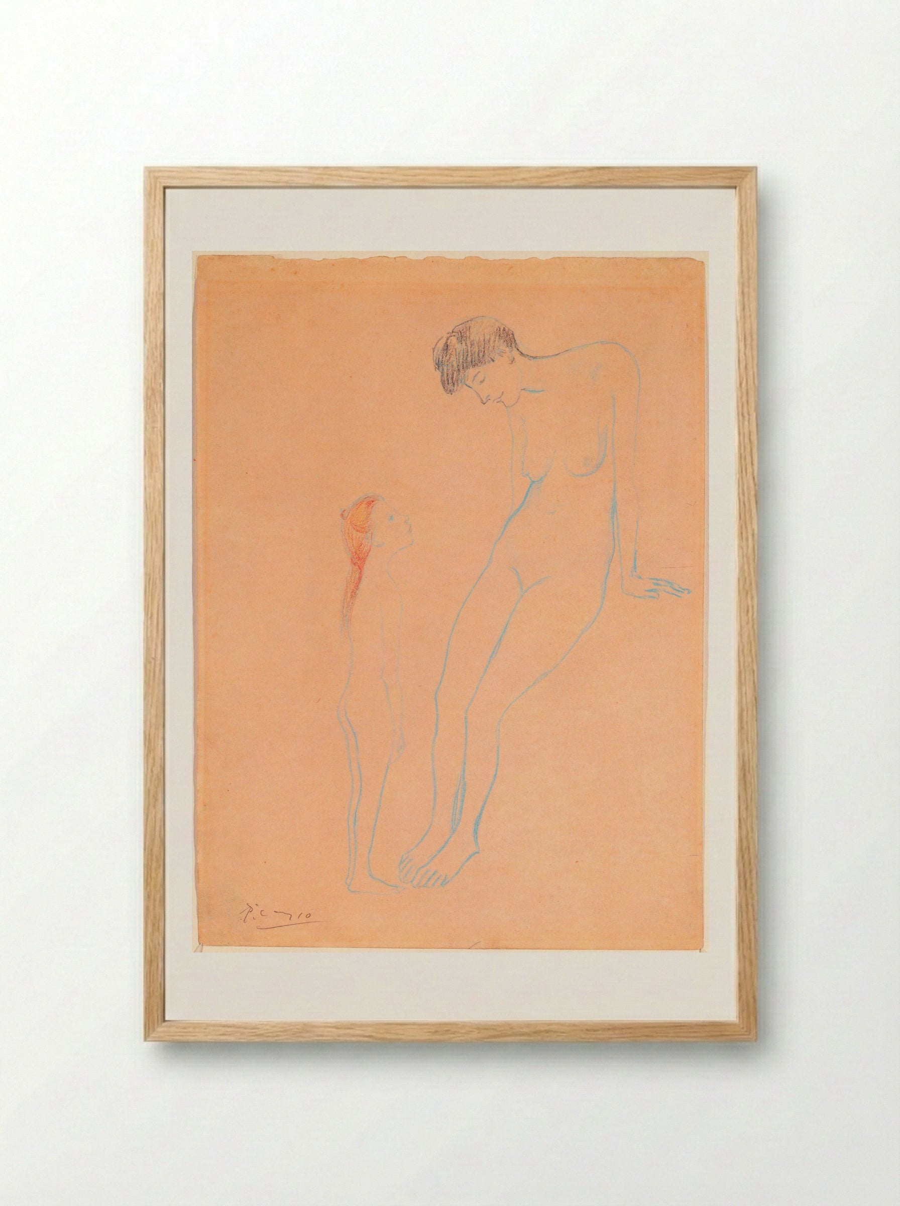 Mother and Daughter - Pablo Picasso - Framed Print Wood