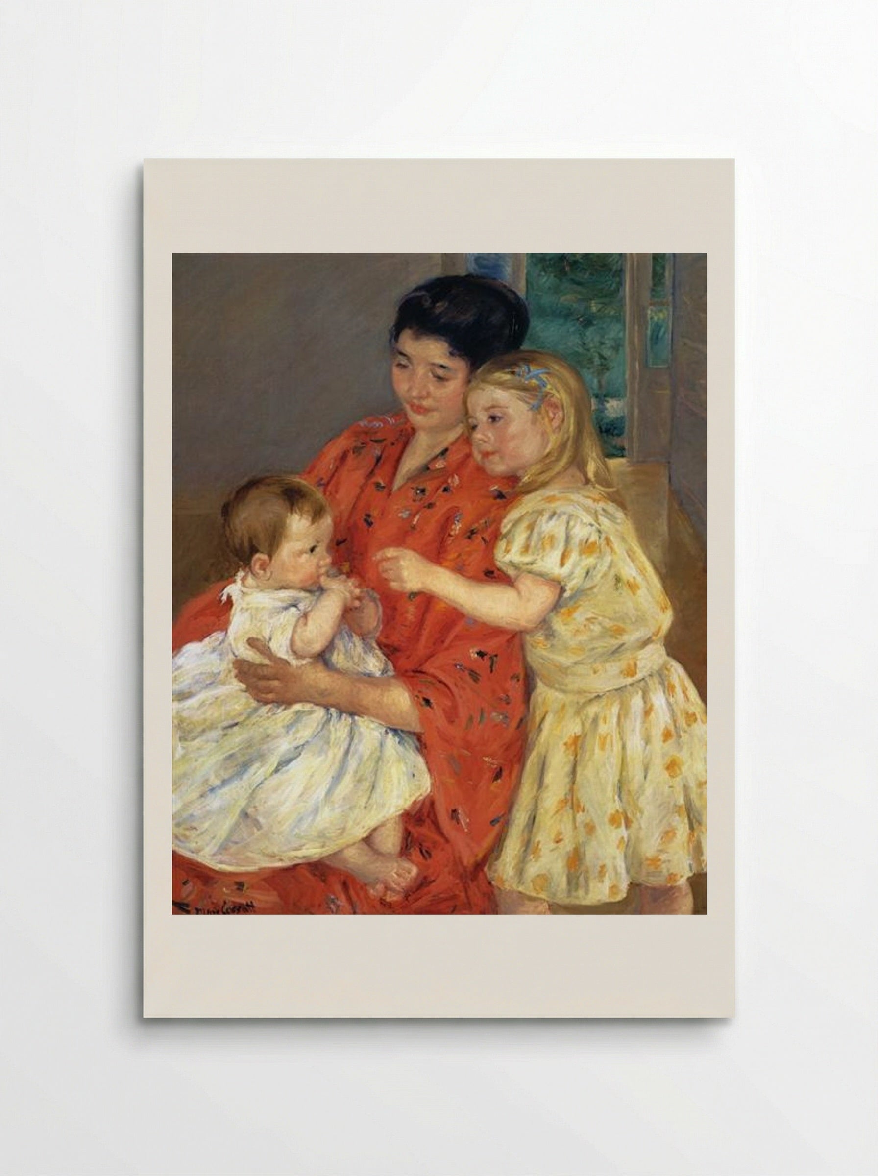Mother and Sara Admiring the Baby - Mary Cassatt - Poster