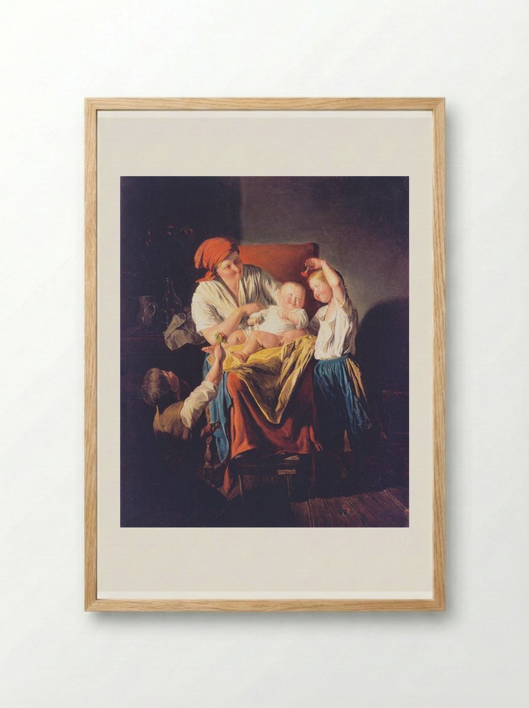 Mother's Joy - Ferdinand Georg Waldmüller - Framed Print Wood