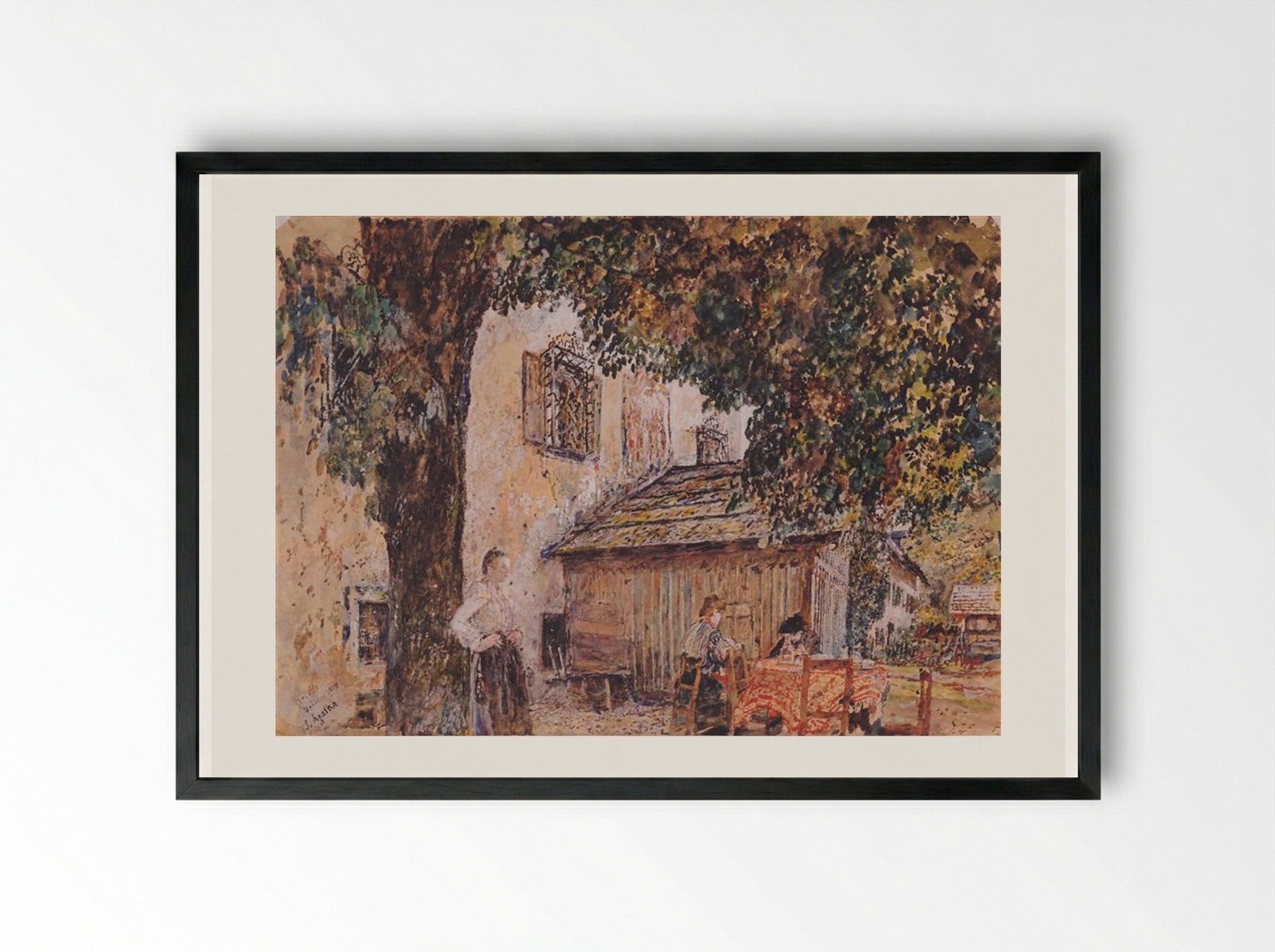 Motif from Goisern - Rudolf von Alt - Framed Print Black
