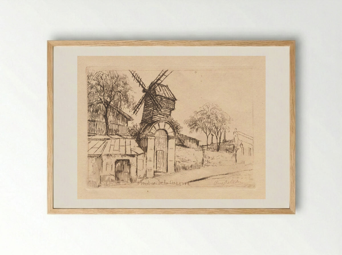 Moulin de la Galette - Eugène Delâtre - Framed Print Wood