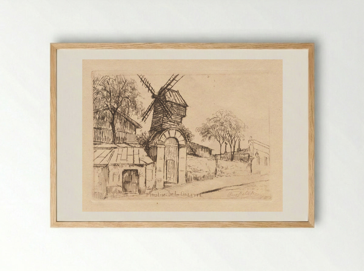 Moulin de la Galette - Eugène Delâtre - Framed Print Wood