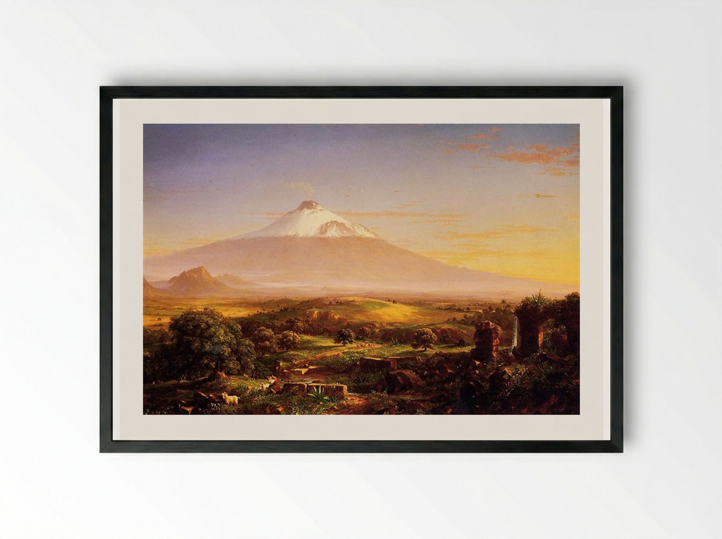 Mount Aetna from Taormina - Thomas Cole - Framed Print Black