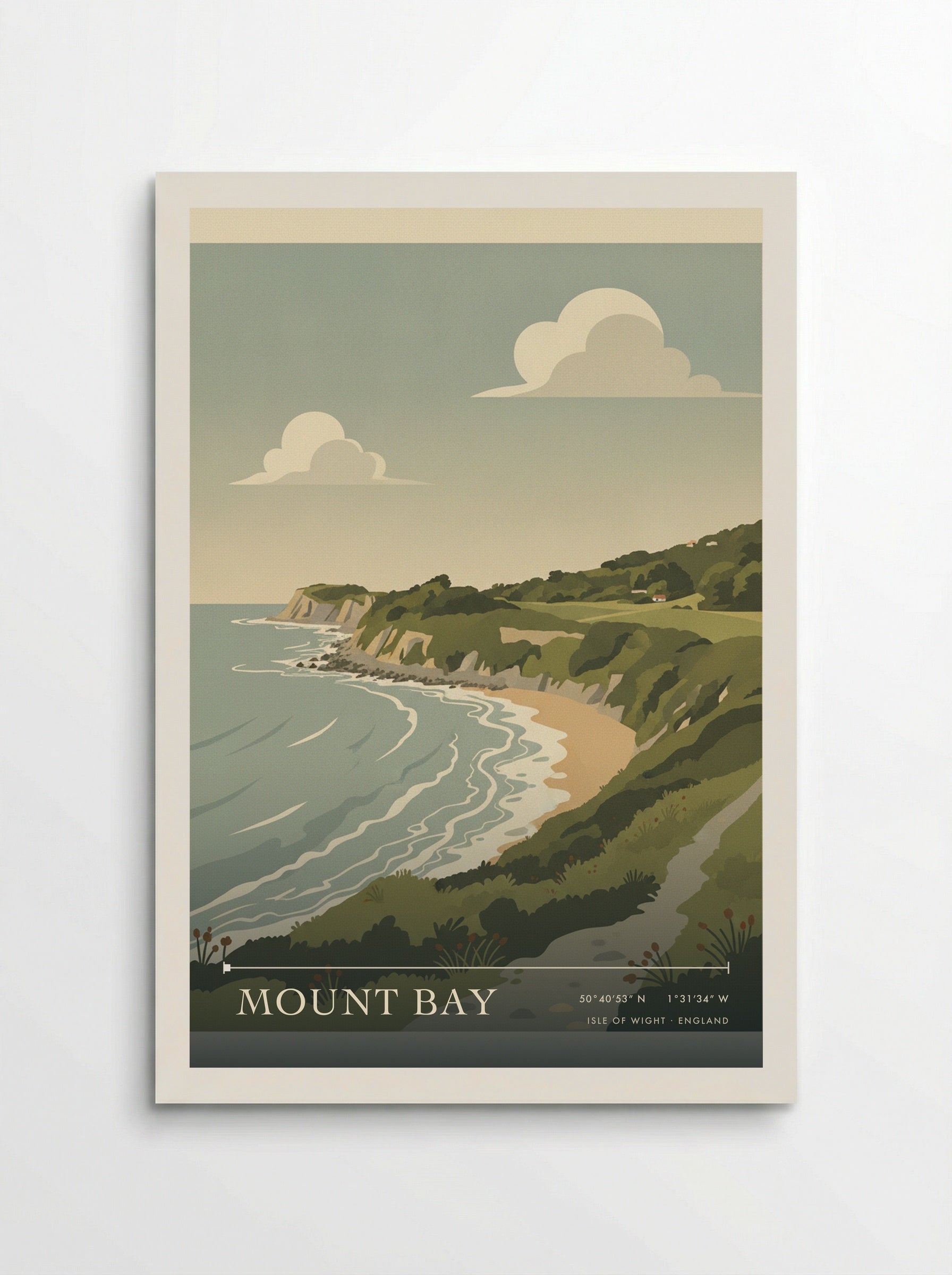 Mount Bay Isle of Wight England Travel Poster - Poster