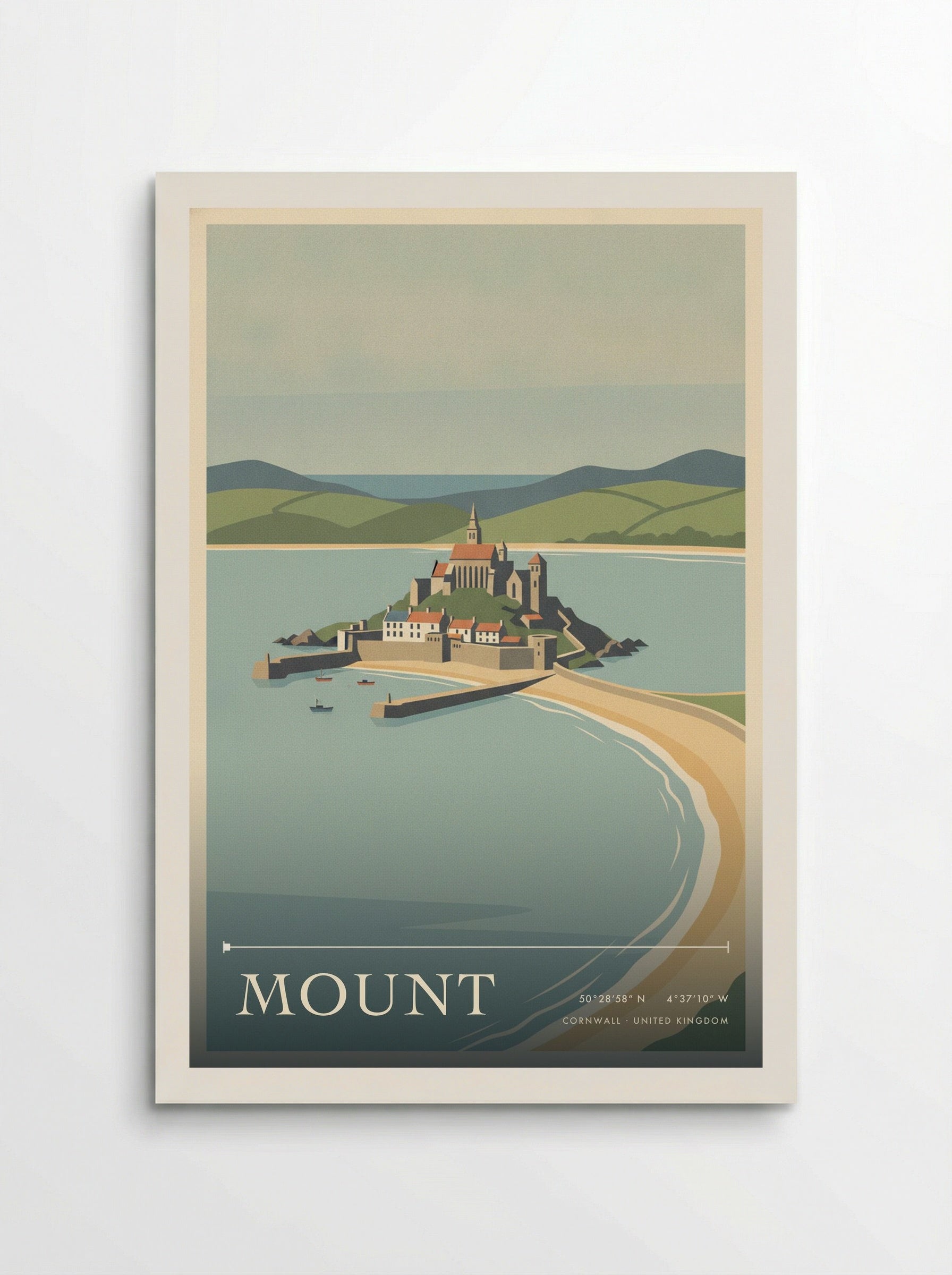 Mount Cornwall United Kingdom Travel Poster - Poster