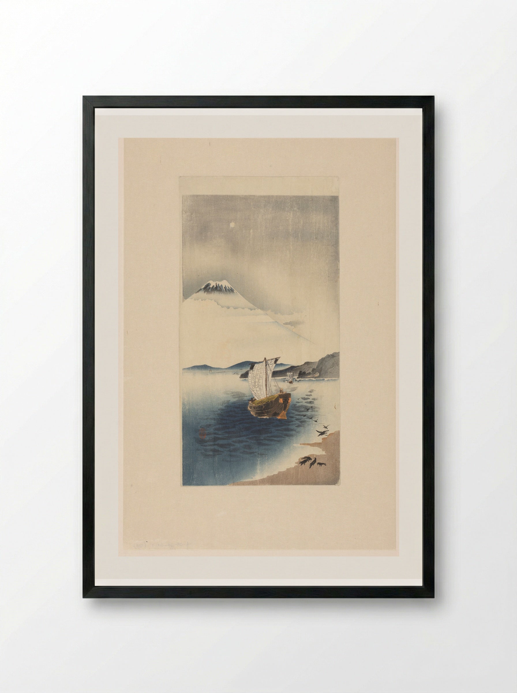 Mount Fuji from the Coast - Matsuki Heikichi - Framed Print Black