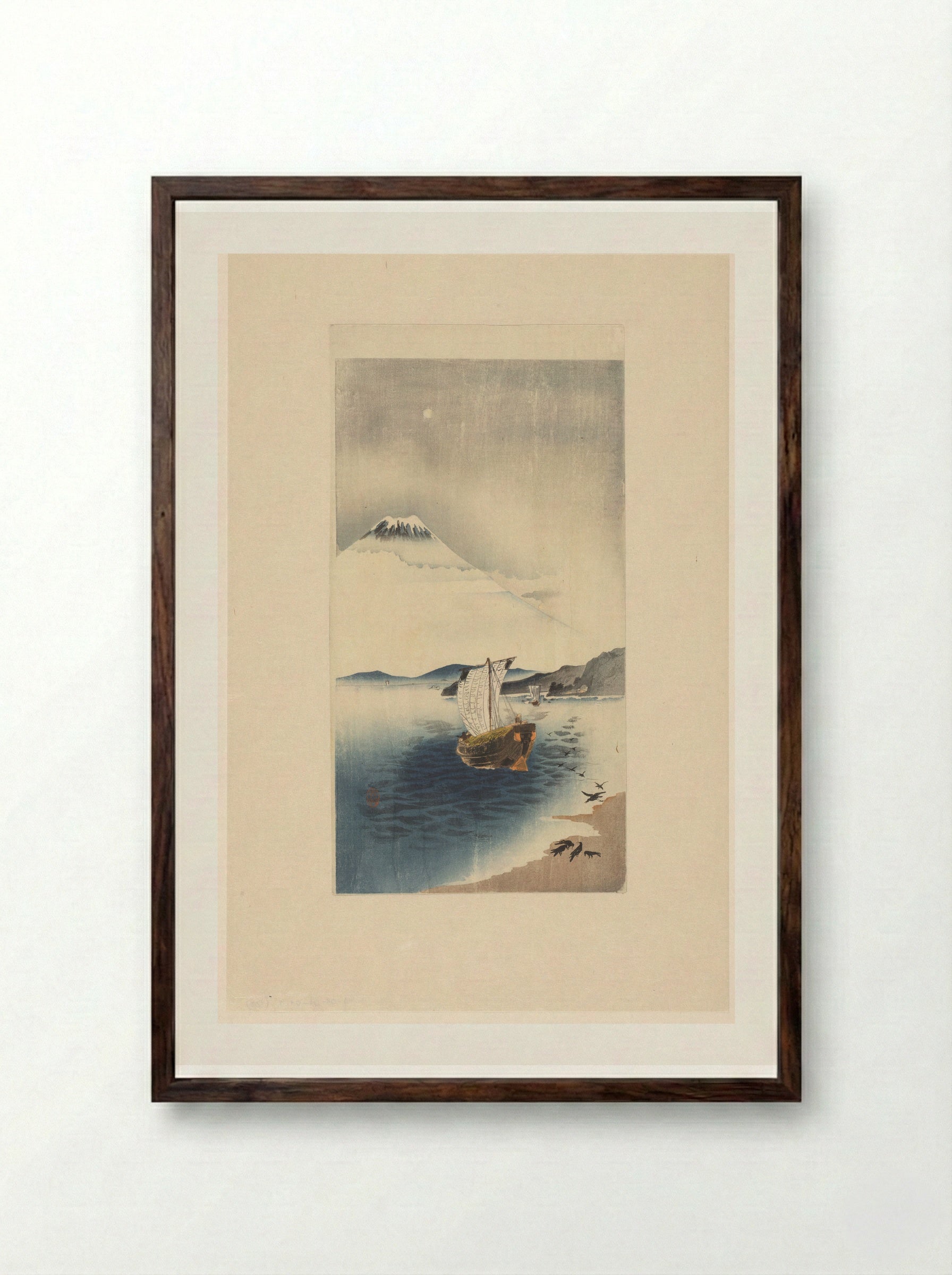 Mount Fuji from the Coast - Matsuki Heikichi - Framed Print Dark Wood