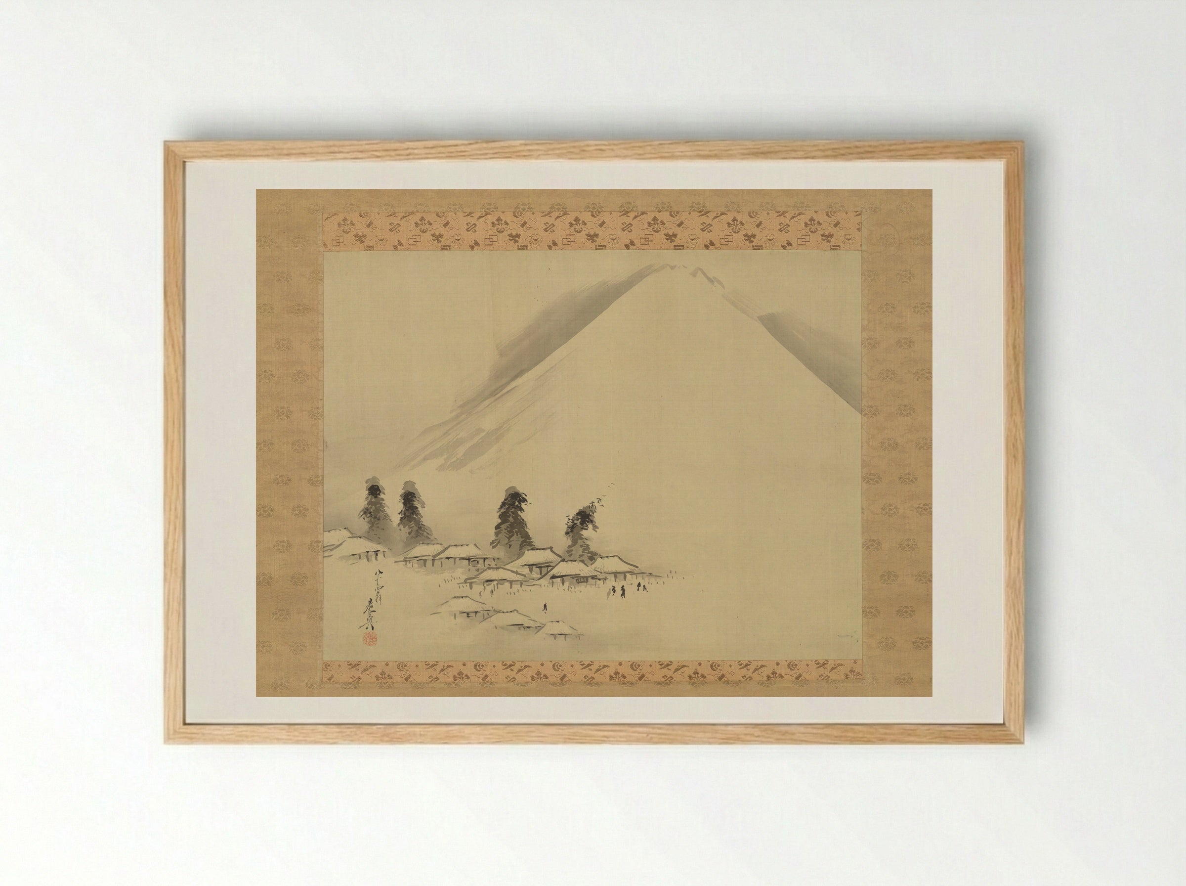 Mount Fuji in Winter - Shibata Zeshin - Framed Print Wood
