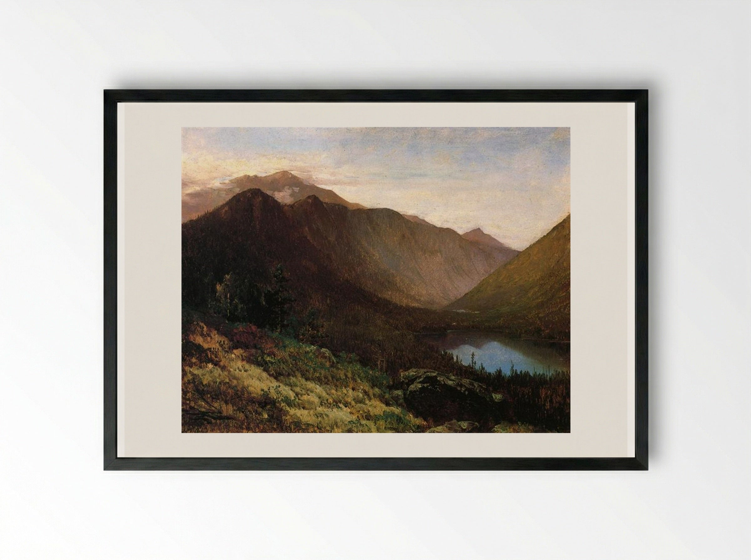 Mount Lafayette, Franconia Notch, New Hampshire - Thomas Hill - Framed Print Black